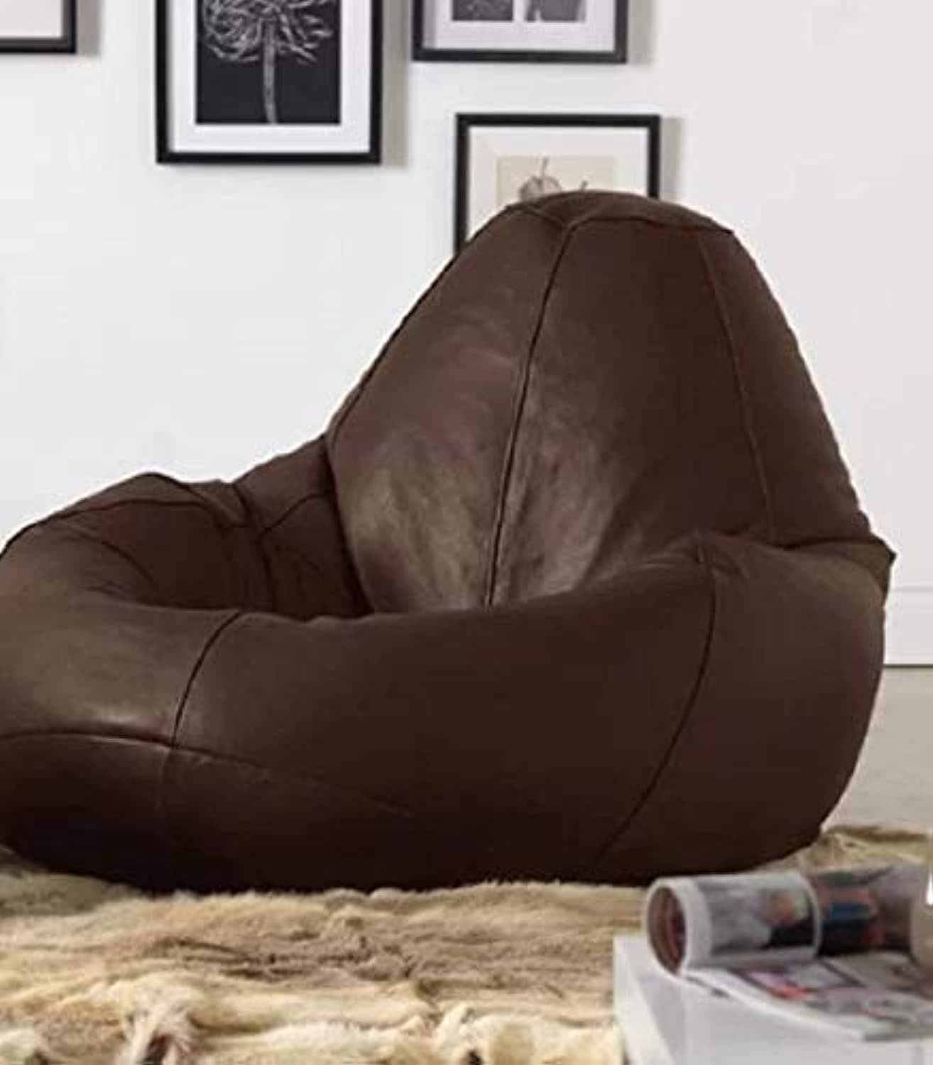 Premium leather bean bag cover without beans sofa bean bag leather bean bag chair bean bag for best bean bag very attractive and best faux leather bean bag (XXXL cover Without beans, Dark Brown)
