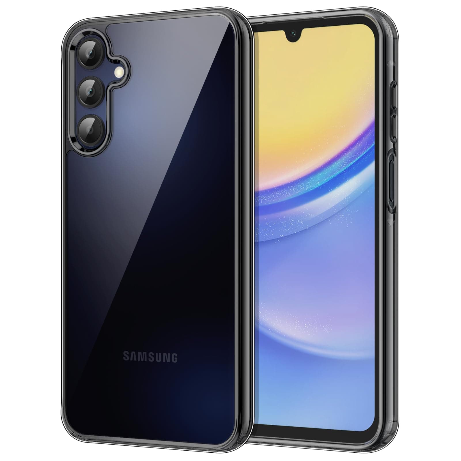 JETech Case for Samsung Galaxy A15 5G / 4G 6.5-Inch, Non-Yellowing Shockproof Bumper Protective Phone Cover, Anti-Scratch Hard PC Back (Black)