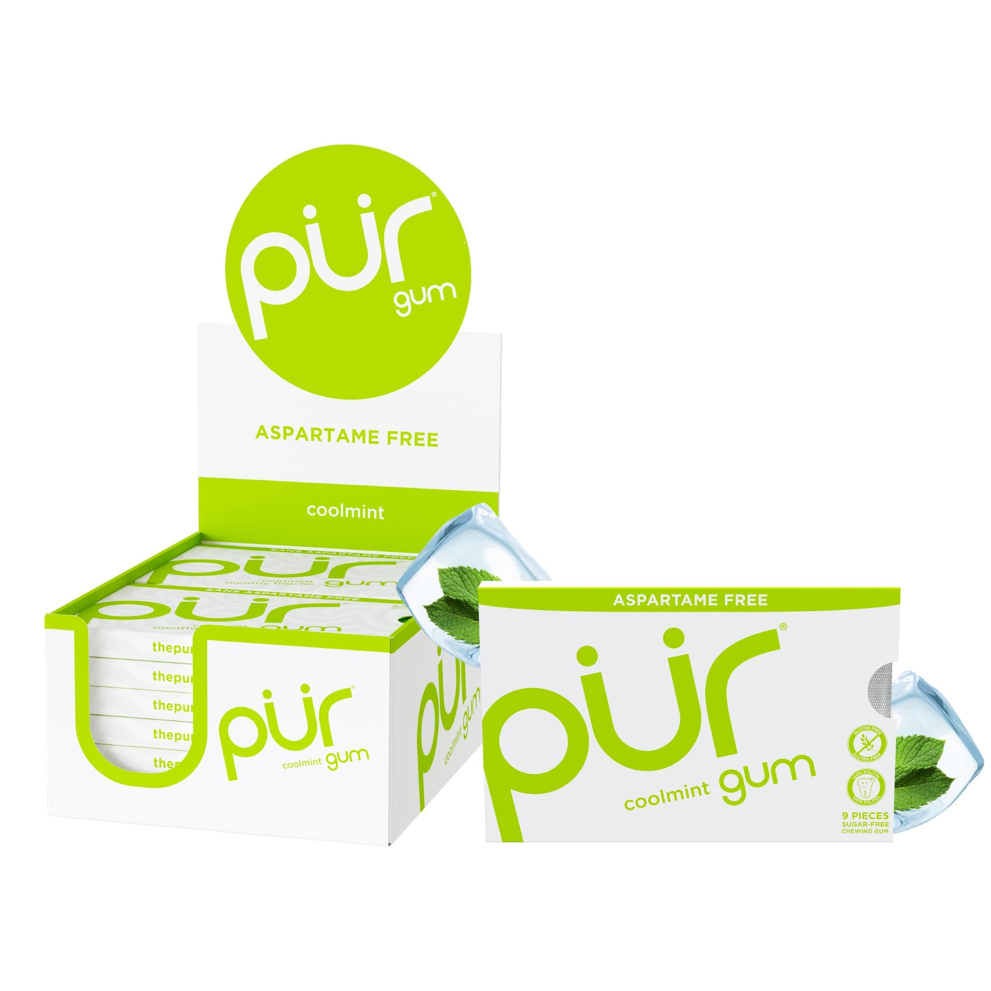 PUR Gum Coolmint, 9-Count (Pack of 12)