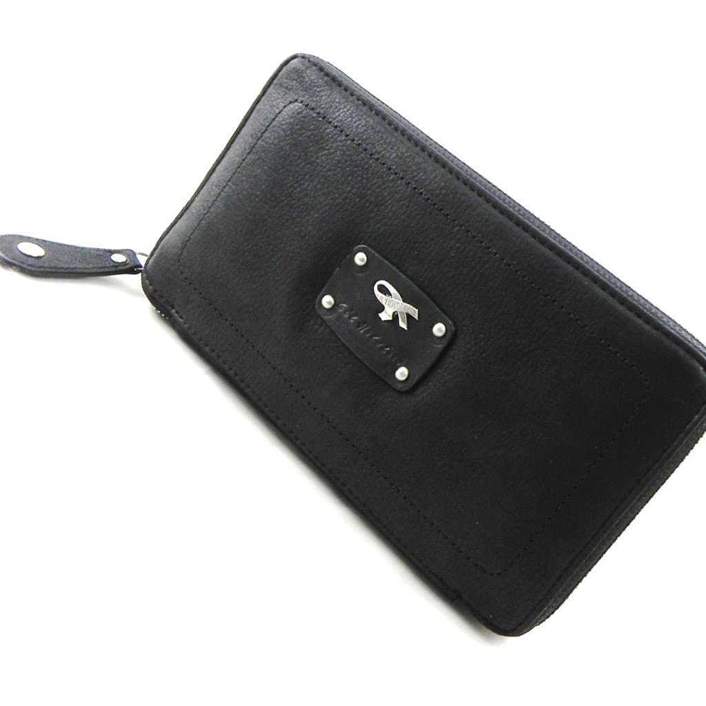 Wallet + checkbook holder leather 'Gil Holsters' nubucké black.