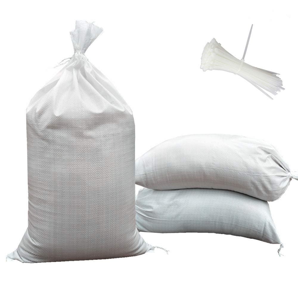 Empty Sand Bags - with Solid Ties, UV Protection Sandbags,14 " x 26 ", Qty of 100
