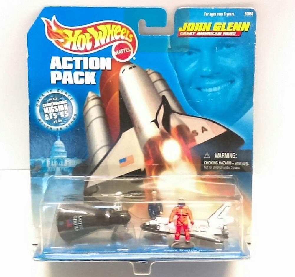 Hot Wheels Action Pack John Glenn Great American Hero 1/64 Scale Collectible Collector Car Toy Set Spaceship Kid Children