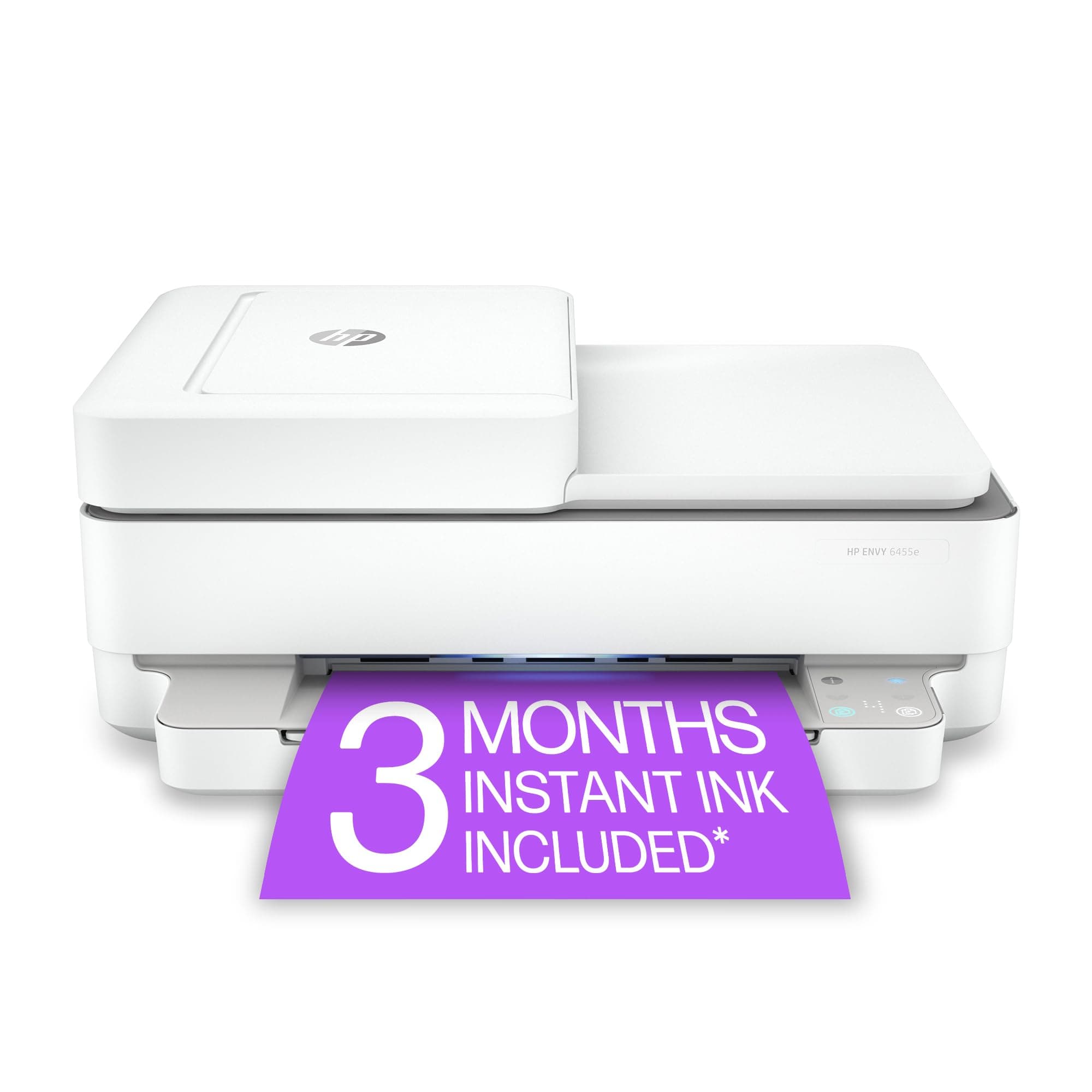 Envy 6455e Wireless Color Inkjet Printer, Print, scan, Copy, Easy Setup, Mobile Printing, Best-for-Home, 3 Month Instant Ink Trial Included, White