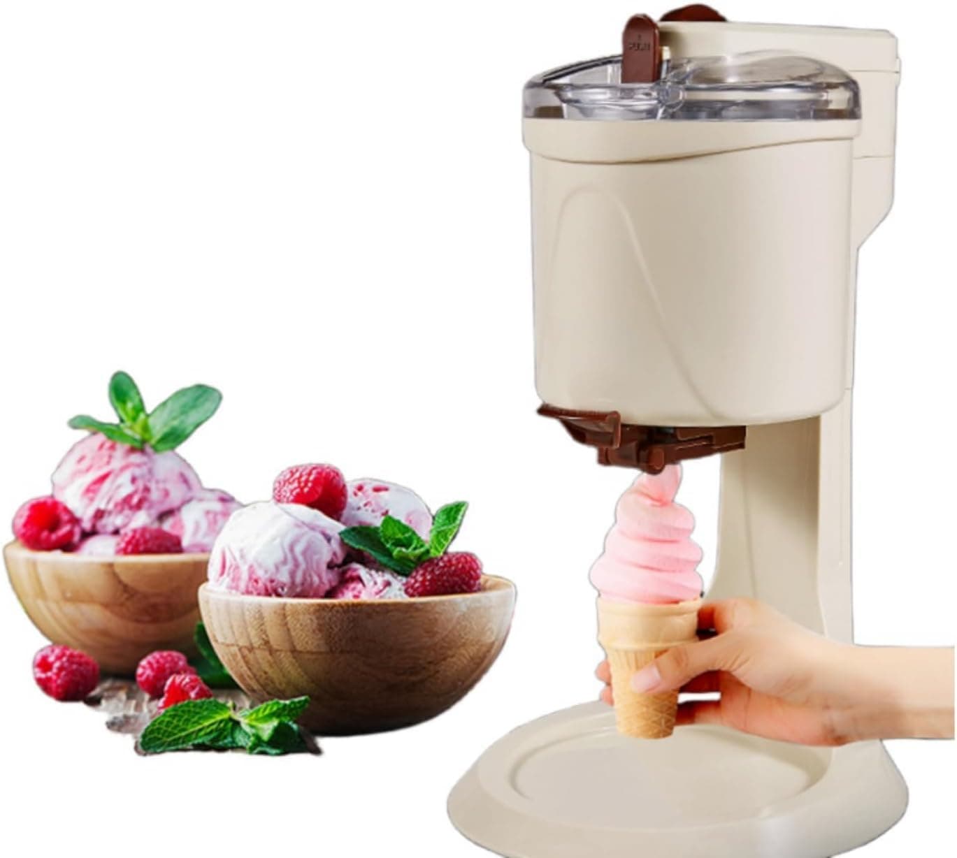 Home Ice Cream Machine Soft Ice Cream Machine Office Home Ice Cream Machine Large Capacity Fully Automatic Mini Fruit Freezer Container Ideal for Yogurt, Sherbet, Ice Cream Machine, Home DIY Kitchen
