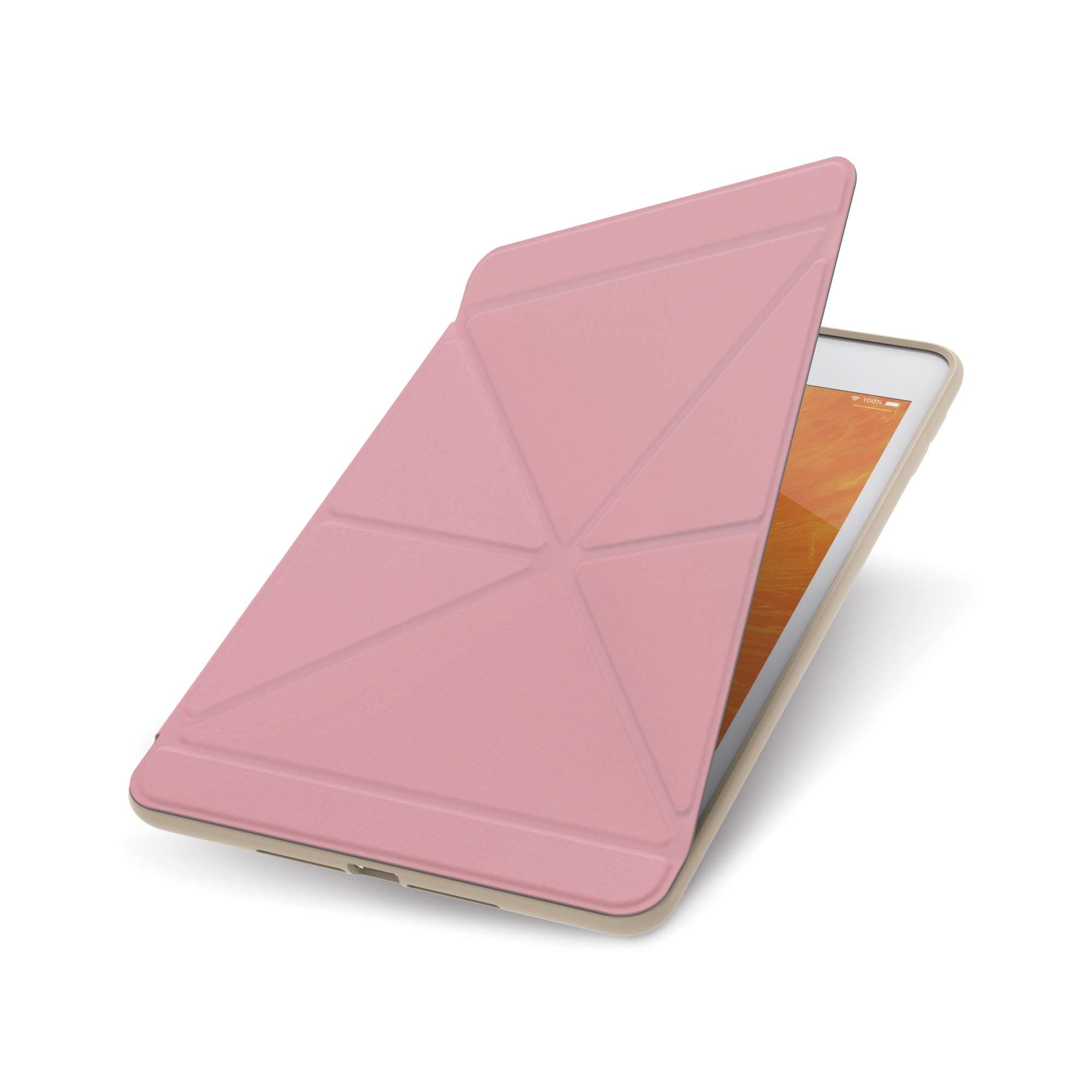 VersaCover Case for iPad Mini 5 2019, Folding Cover with 3-Viewing Angles, Auto Sleep/Wake, Reinforced Frame, Magnetic Closure, Works with Moshi's Pencil Case, Sakura Pink