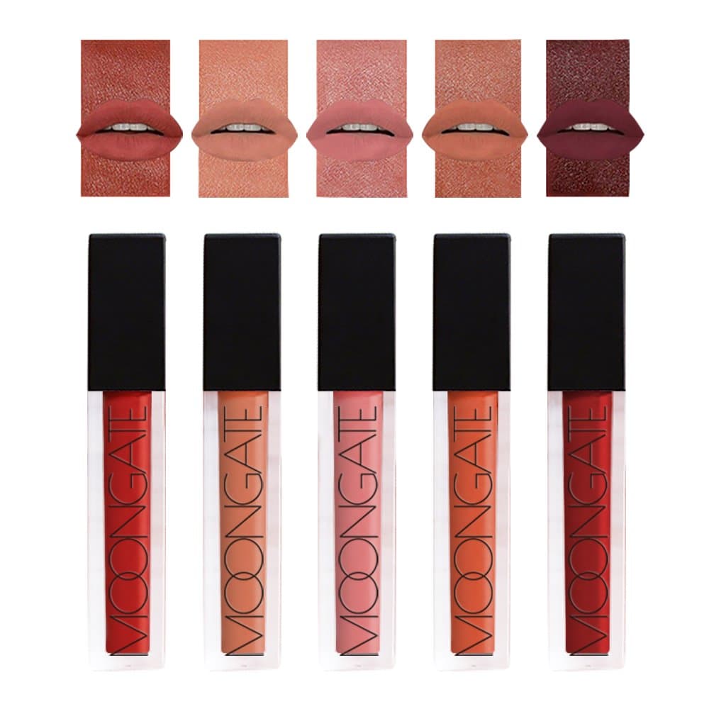 5Pcs/Set Long Lasting Non-stick Cup Lipstick Makeup Set, Stay All Day Waterproof Matte Cosmetic Lip Glosses Lip Glaze