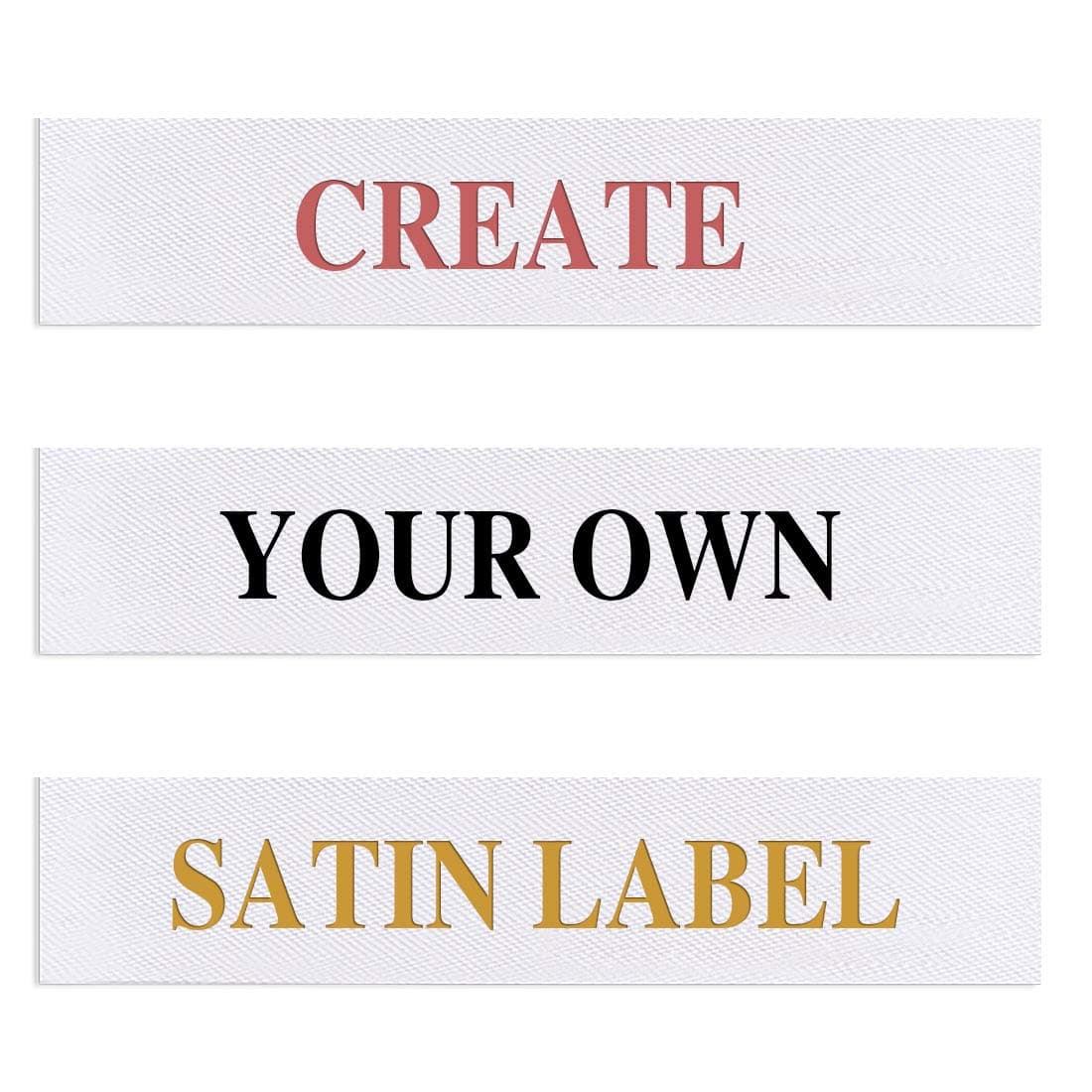 Wunderlabel Personalised Custom Customised Printed Satin Labels Crafting Craft Art Fashion Ribbon Ribbons Tag Clothing Sewing Sew Clothes Garment Label Labels Tags, 3 x .80 in; 74 x 20 mm, 25 Labels