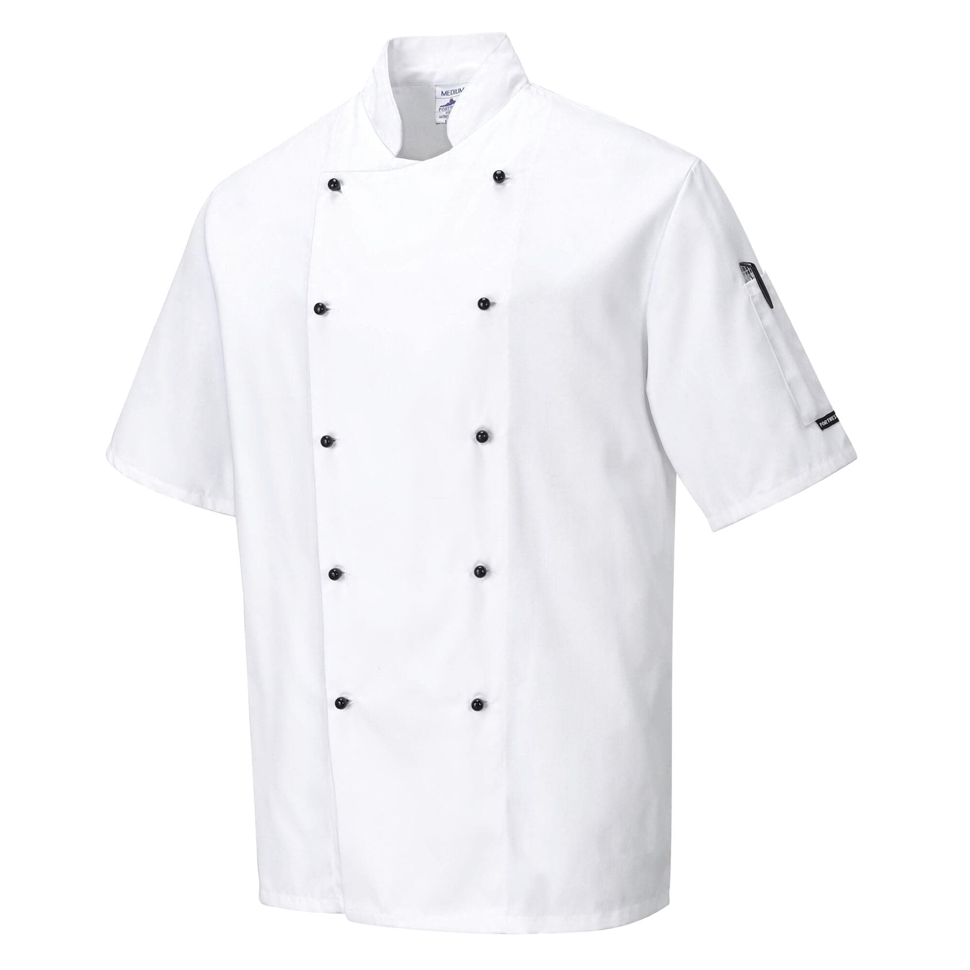 C734 Chef Jacket Protective Safety Short Sleeve Coat Stain Resistant Durable Workwear Unisex Professional Modern Chesfswear