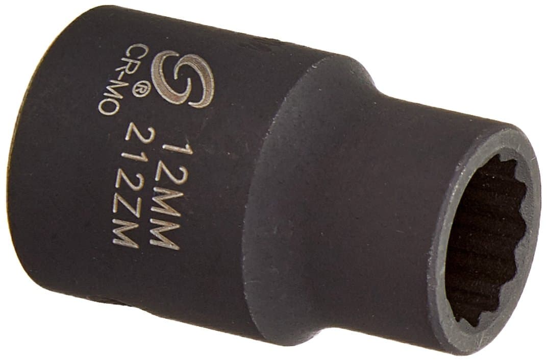 SUNEX TOOLS 212zm 1/2-Inch Drive 12-mm 12-Point Impact Socket
