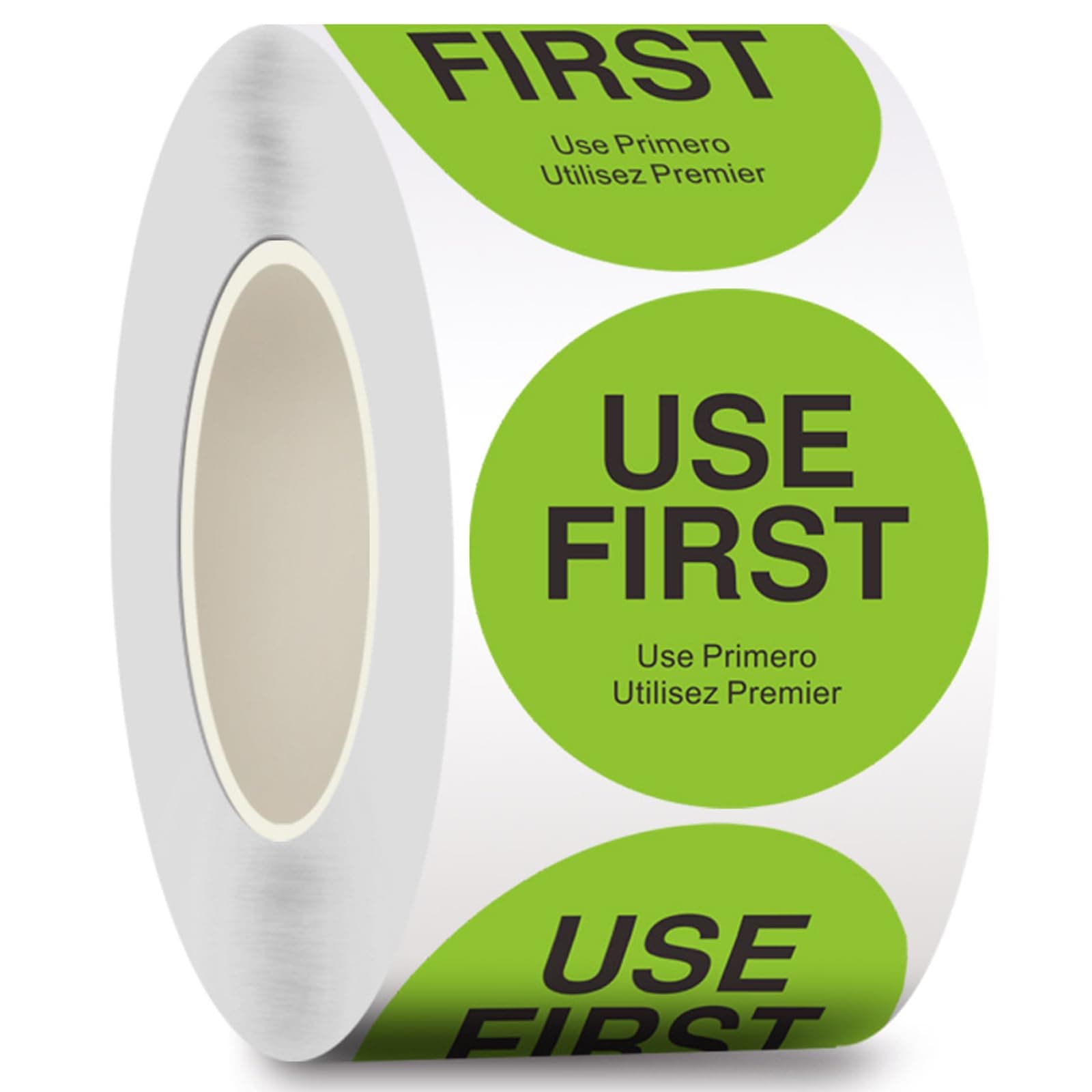 1.5 inch Round Use First Stickers, Circle Label Adhesive Dot Labels,500 Labels Per Roll(Green)