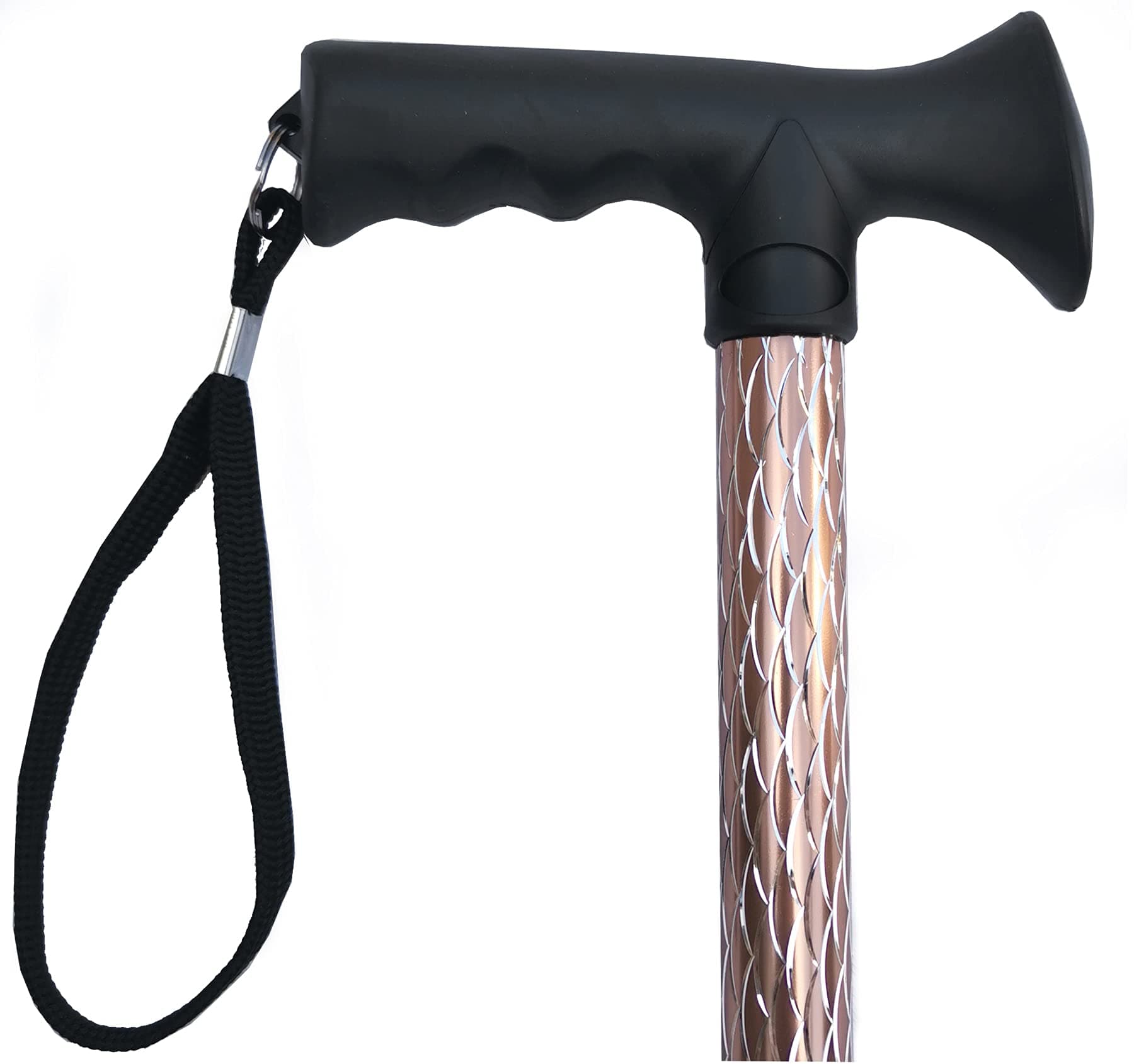 Luxury Ladies Engraved Etched Adjustable Walking Stick Cane with Soft Grip Gel Ergonomic Handle for Women - 25.5” – 35.5”