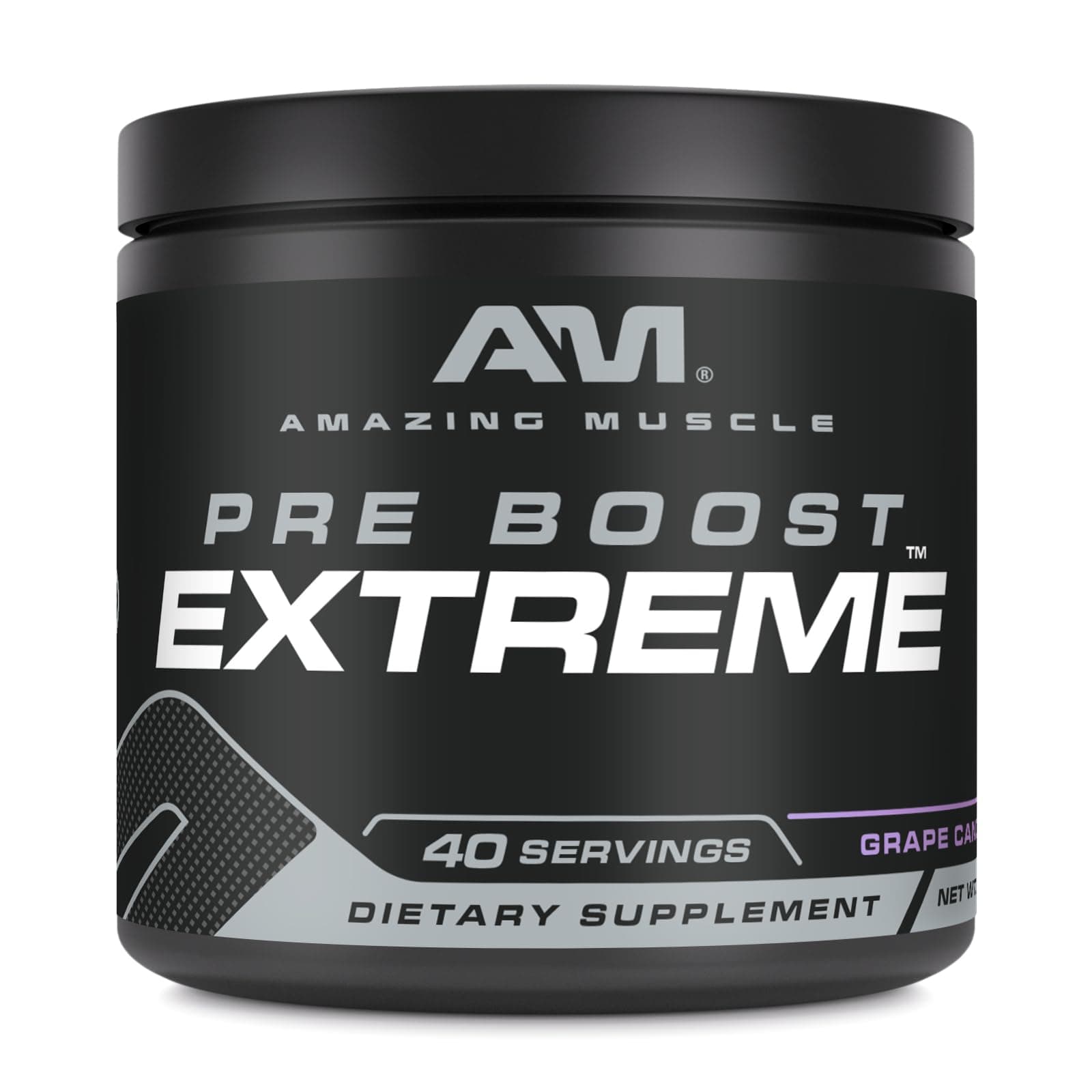 Pre Boost Extreme | 40 Servings | 580 Grams Powder | Pre Workout Supplement | Made in USA (40 Servings, Natural Grape Candy)