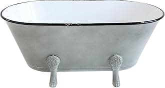 Creative Co-Op Decorative Metal Bathtub Container with Feet