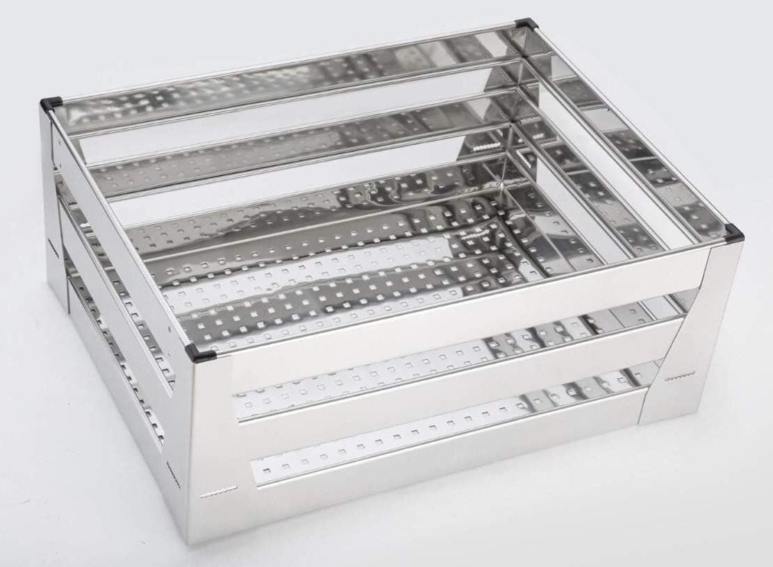Stainless Steel Perforated Sheet Kitchen Plain Multipurpose Basket | Premier Series Kitchen Organizer | Modular Kitchen Cabinet (21X20X8 inches)
