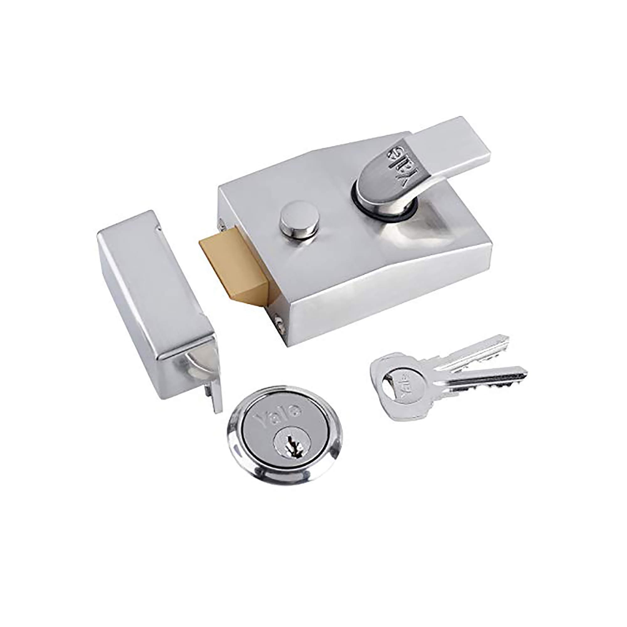 Yale P-89-CH-CH-60 Deadlocking Nightlatch, 60 mm, Chrome Finish, High Security with Automatic Deadlock