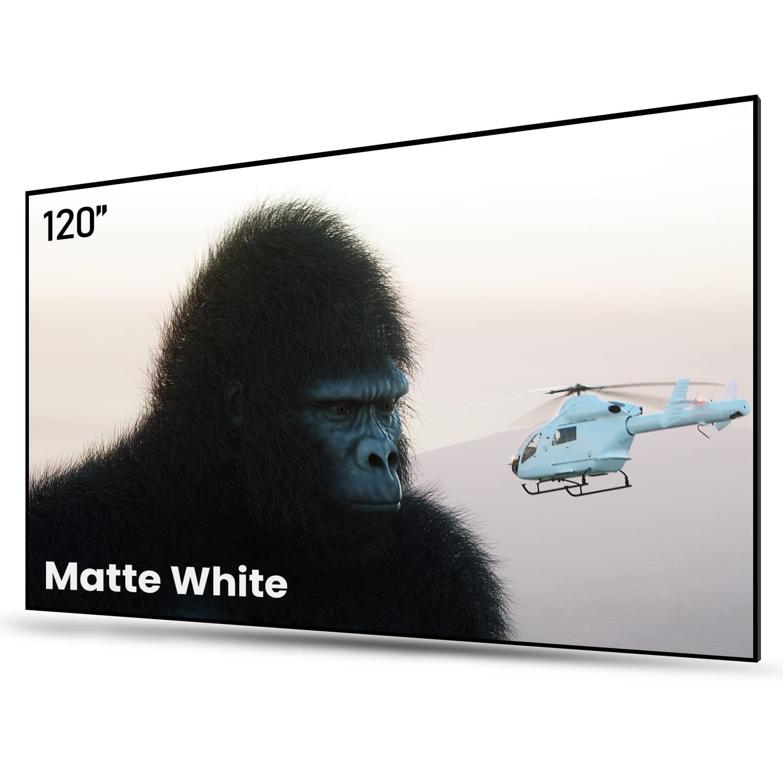 AWOL VISION Projector Screen 120 inch Fixed Frame, 1.3 dB Peak Gain, 80% Picture Quality Improved, 4K / 8K Ultra HD, HDR & Active 3D Movie Wall Mount Projector Screen, Matte White Material, MW-120