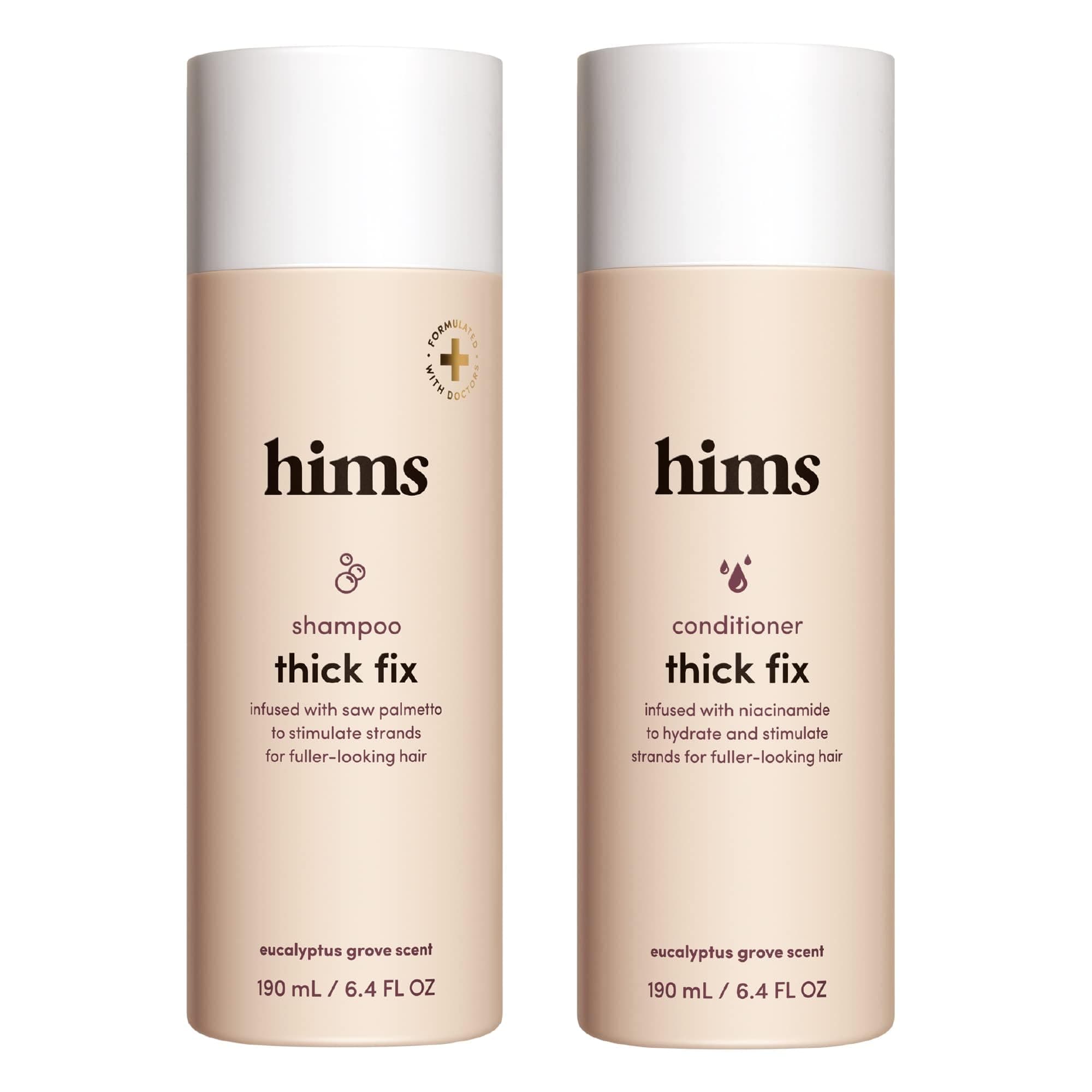 hims Thick Fix Shampoo & Conditioner Set - Thickening Shampoo and Conditioner with Saw Palmetto and Niacinamide - No Parabens or Sulfates, Vegan and Cruelty Free - Eucalyptus Grove - 2 x 6.4 fl oz
