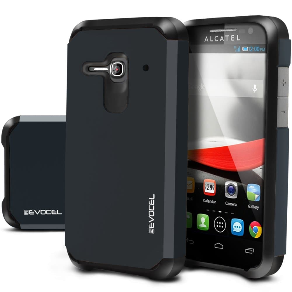 Evocel Alcatel One Touch Evolve 2 [Dual Layer Series] Hybrid Armor Case For Alcatel One Touch Evolve 2 4037T (T-Mobile/MetroPCS) - Retail Packaging, Shadow Blue (EVO-ALEVOLVE2-SA07)