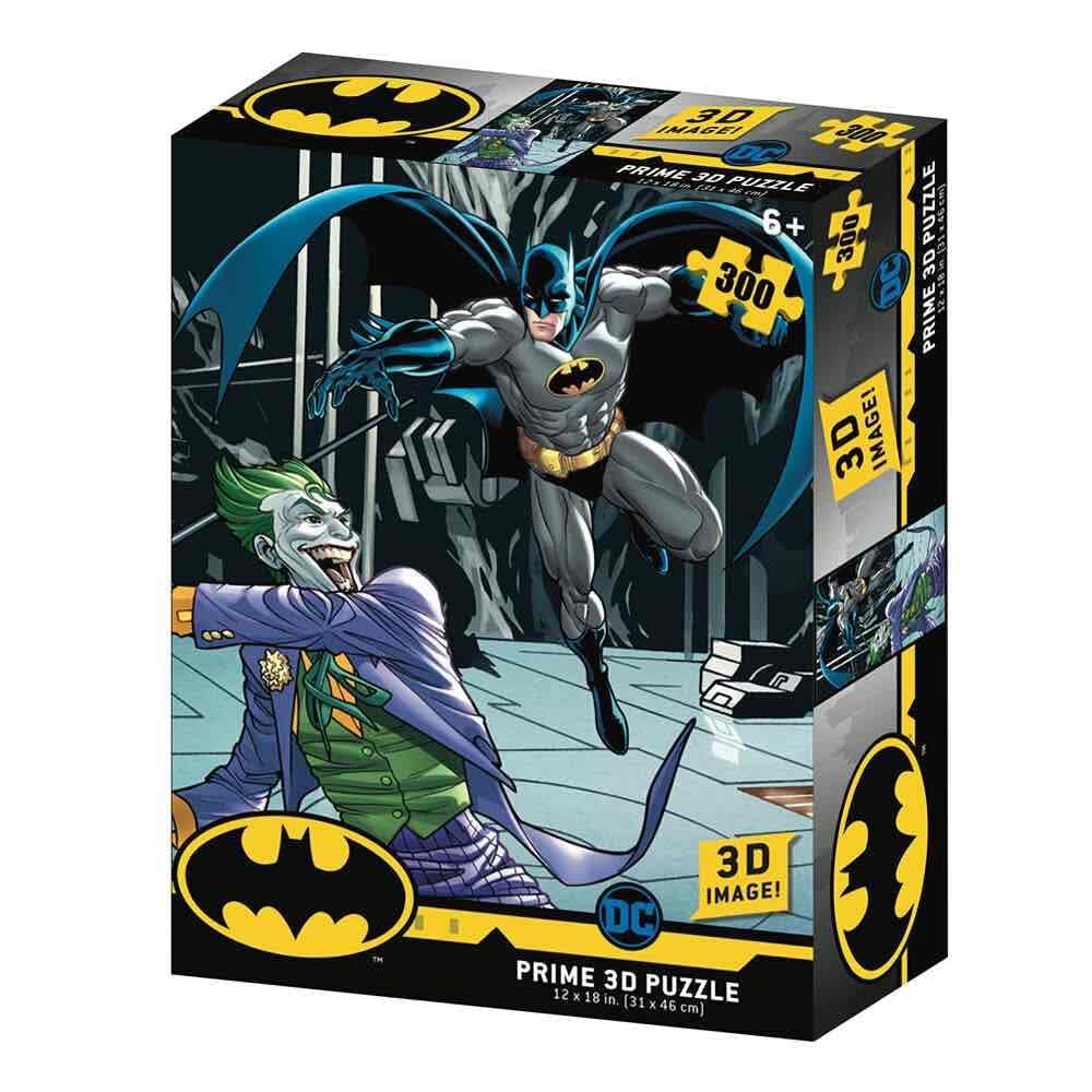 Prime 3D | DC Comics | Batman Vs Joker | 300 Piece Jigsaw 3D Puzzle for Adults and Kids Challenging | Perfect for Game Nights | 18 x 12