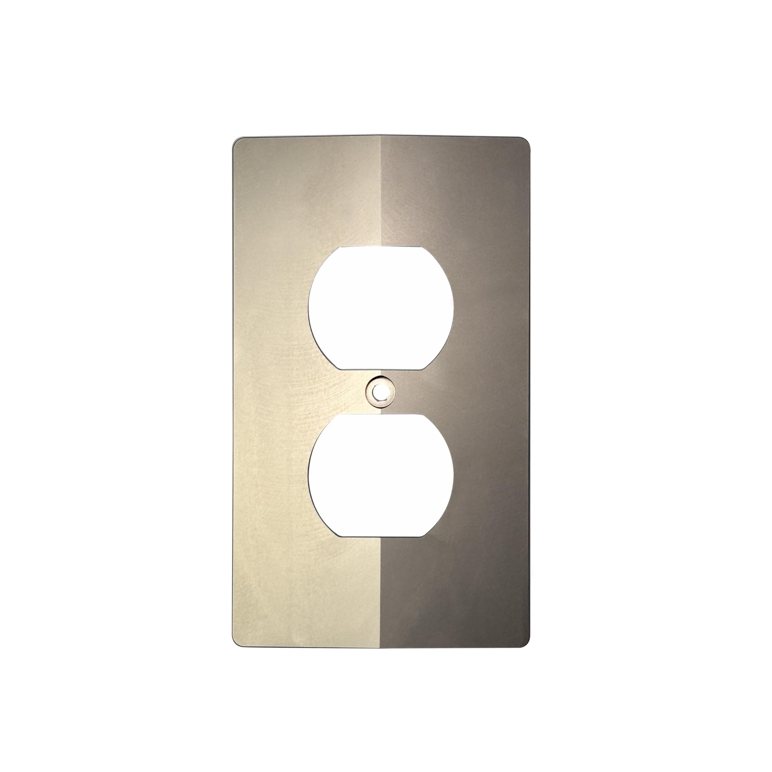 Brushed Aluminum (1-Pack) Wall Plate Cover- decorative Switch Plates for Electrical Outlets, Light Switch, 5.59" x 3.21" Modern designed, Titanium Ridge Style