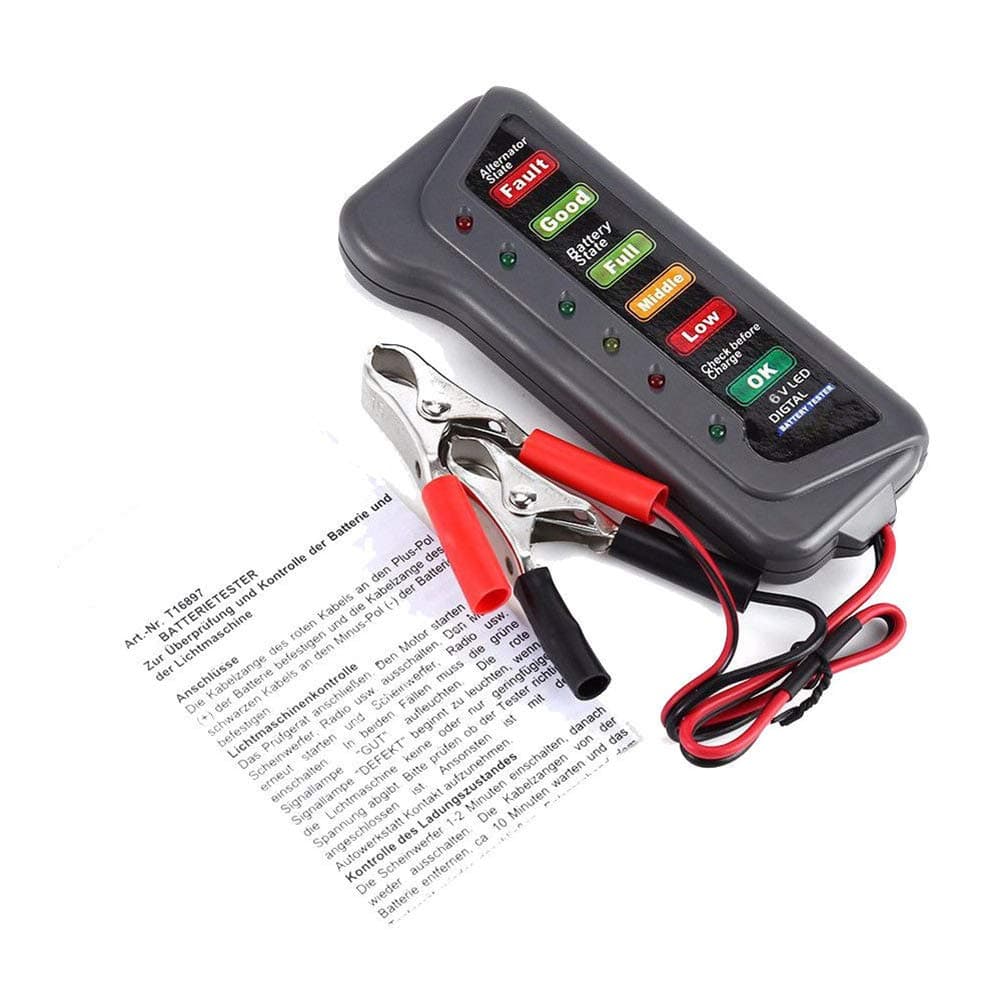 EisEyen Battery Level Indicator Battery Alternator Tester Battery Tester LED 12V