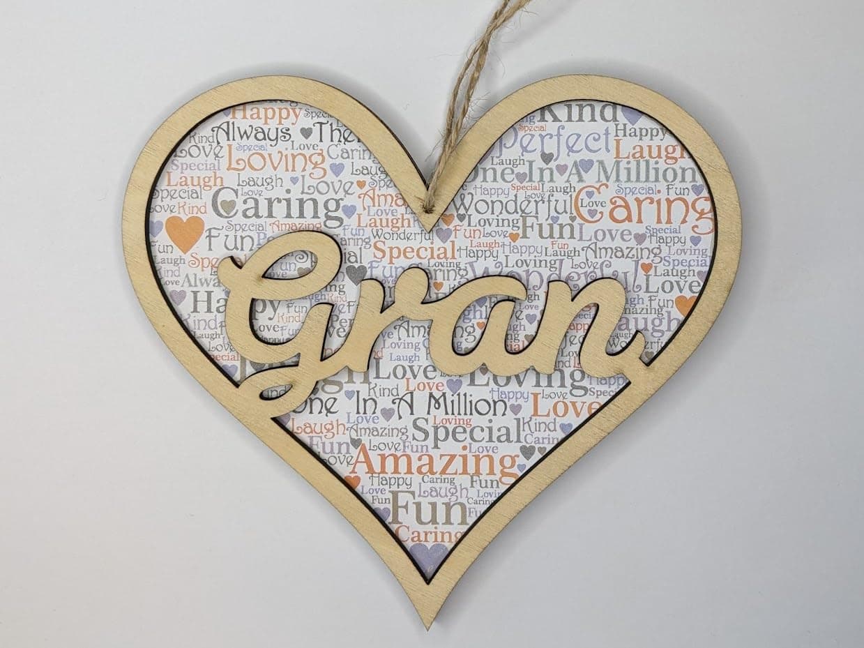 Wooden Heart for Gran Gift