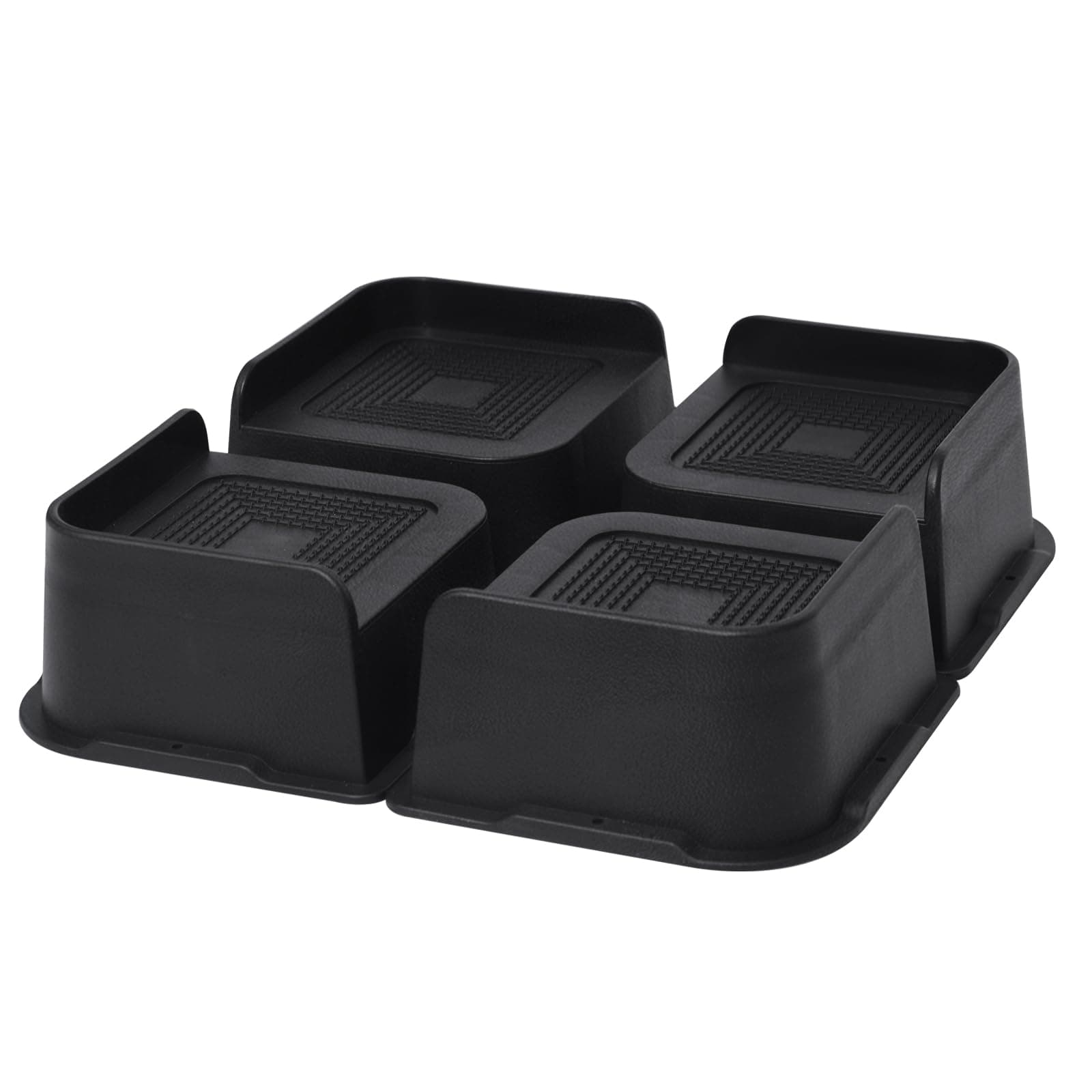 Bed Risers 2 inch, 3 inch, 4 inch, 6 inch or 8 inch Heavy Duty Furniture Risers, Up to 6000 Lbs L Shaped Design Bed Lifts Blocks for Couch Desk Sofa Table (Black, 3 Inch 4 Pack)