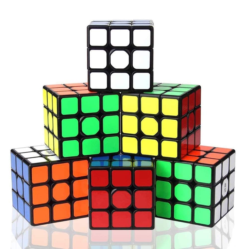 Speed Cube Set, Vdealen 3x3x3 Professional Magic Cube Set, IQ Games for All Age Kids- 6 Pack