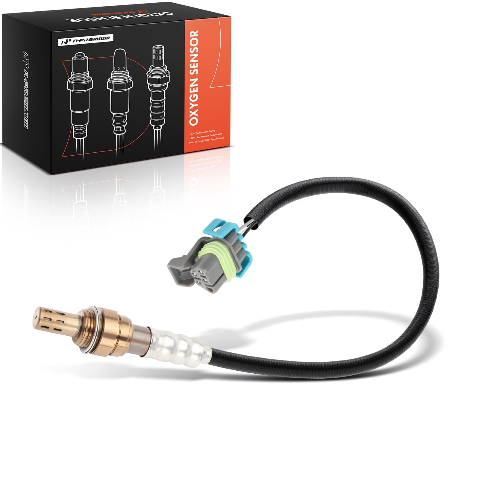 A-Premium O2 Oxygen Sensor Compatible with Chevy, GMC, Buick, Hummer & More - Colorado, Equinox, Malibu, Captiva Sport, Trailblazer, Canyon, Acadia, Enclave, LaCrosse, H3, G6, 9-7x - Replace# 12597947