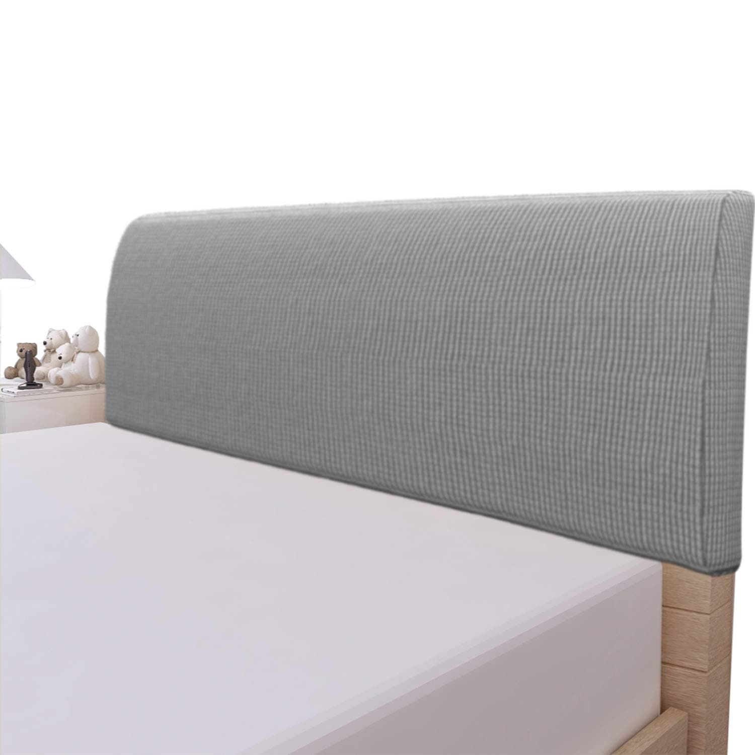 Easy-Going Bed Headboard Slipcover (King, Light Gray1)
