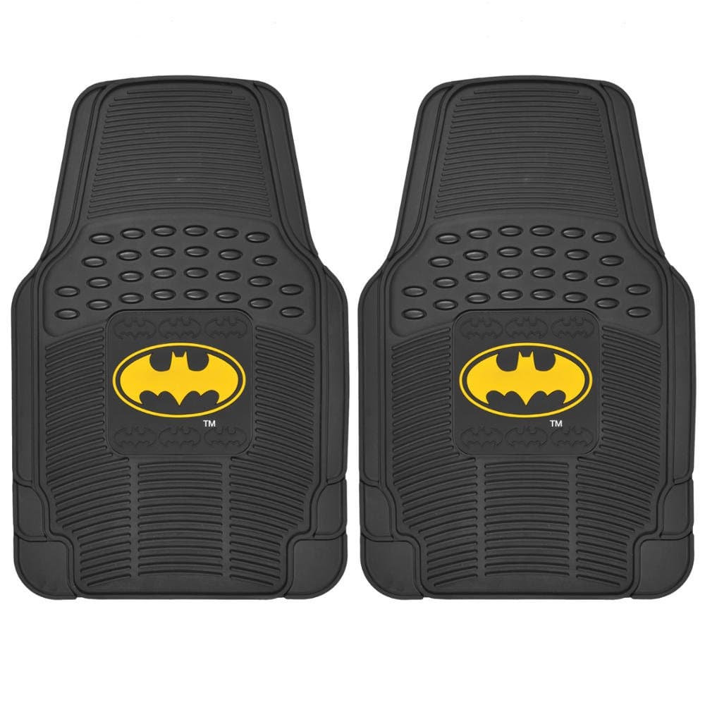 BDK Superhero Car Floor Mats, Licensed Warner Bros DC Comics, All Weather Interior Auto Protection, Heavy Duty Rubber Liners for Car Truck Van SUV
