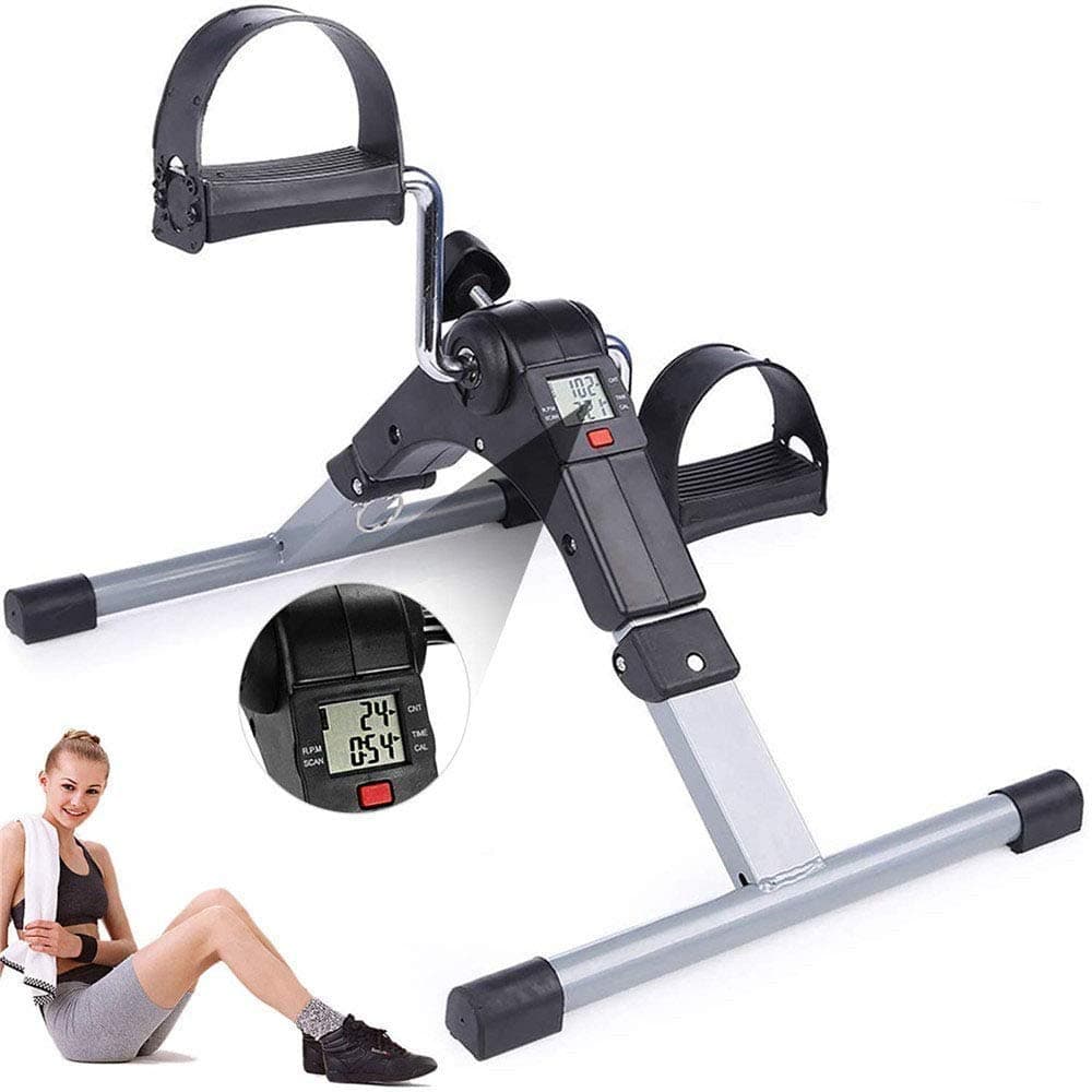 QWJUN Small Stationary Cycle Pedal Exerciser, Portable Home Small Exercise Bike, Pedal Machine, Ages, Men And Women