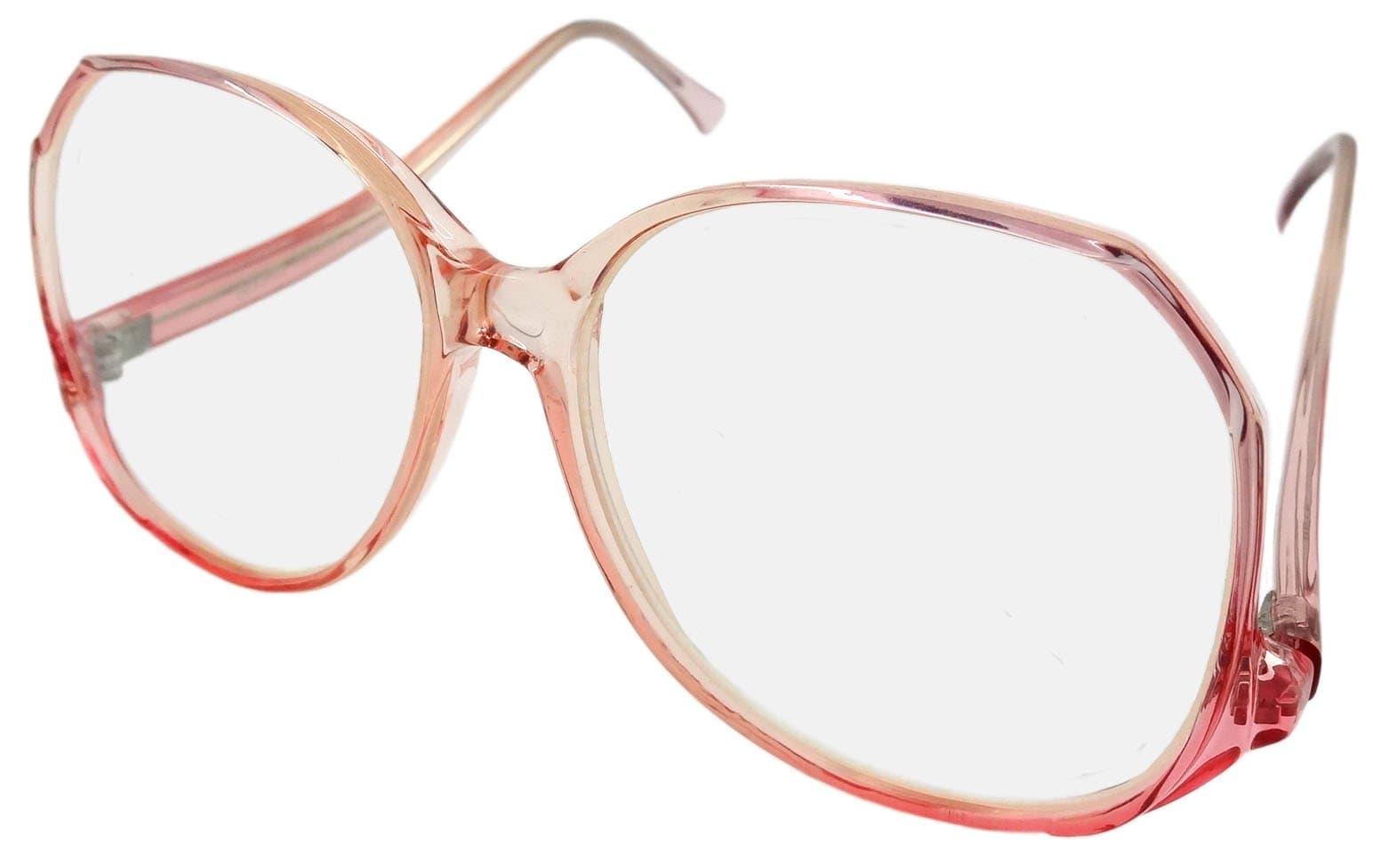 NEW FUNKY RETRO READING GLASSES CLEAR PINK FRAMES + 1.5