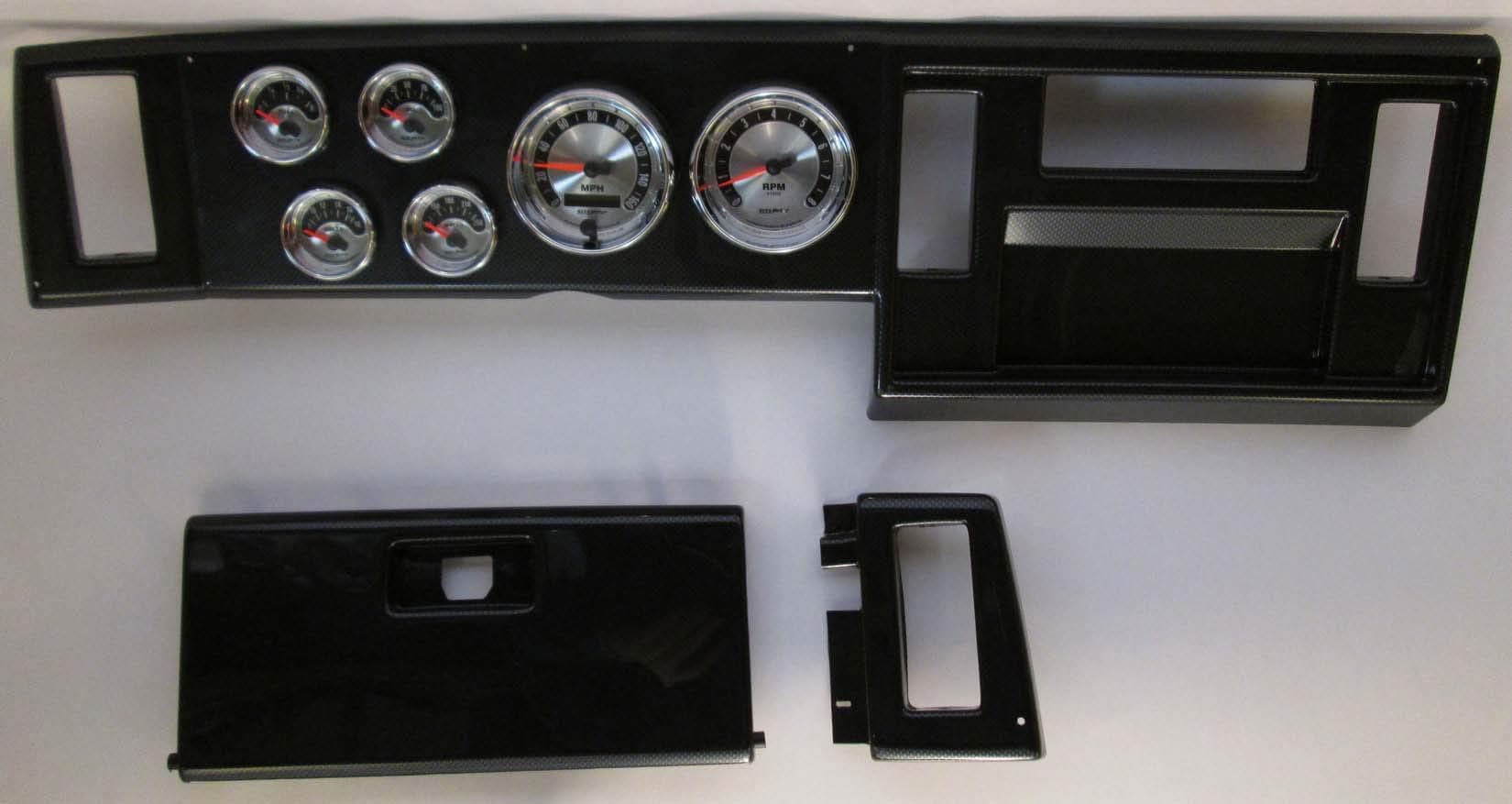 82-86 S10 Pickup Carbon Dash Carrier w/Auto Meter American Mucle Gauges