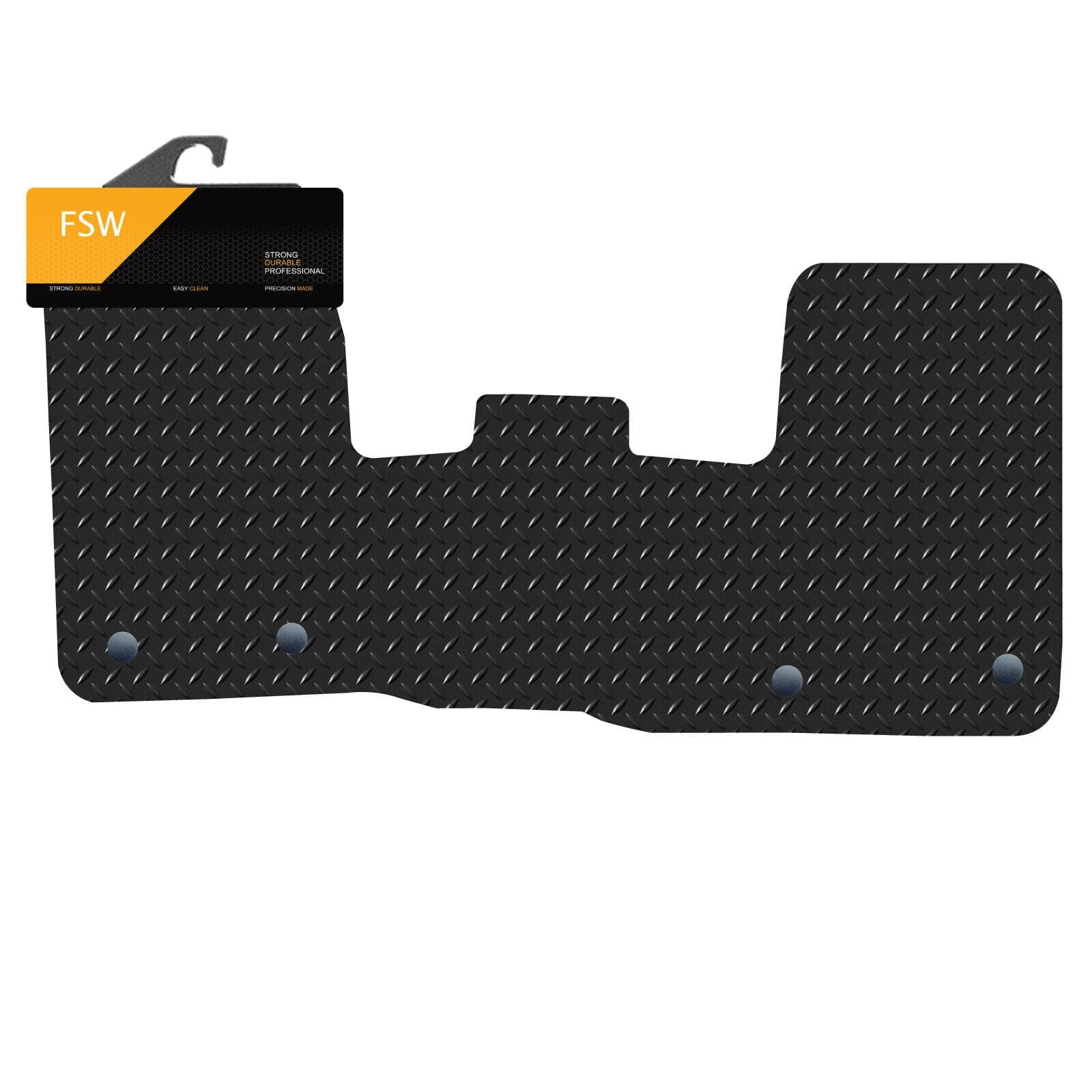 FSW - Transit Custom 2019-2023 1 Piece Front - Tailored Van Mats - 5mm Extra Heavy Duty Rubber - Fitted With Clips - Anti Slip Van Floor Mat, Anti Slip Backing - 1Pc Rubber Floor Mat
