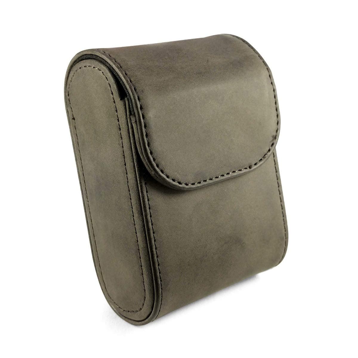 Western Genuine Leather Folding Sunglasses Case with Belt Loop Compatible with Persol Folding Models - Brown (Sunglasses Not Included)