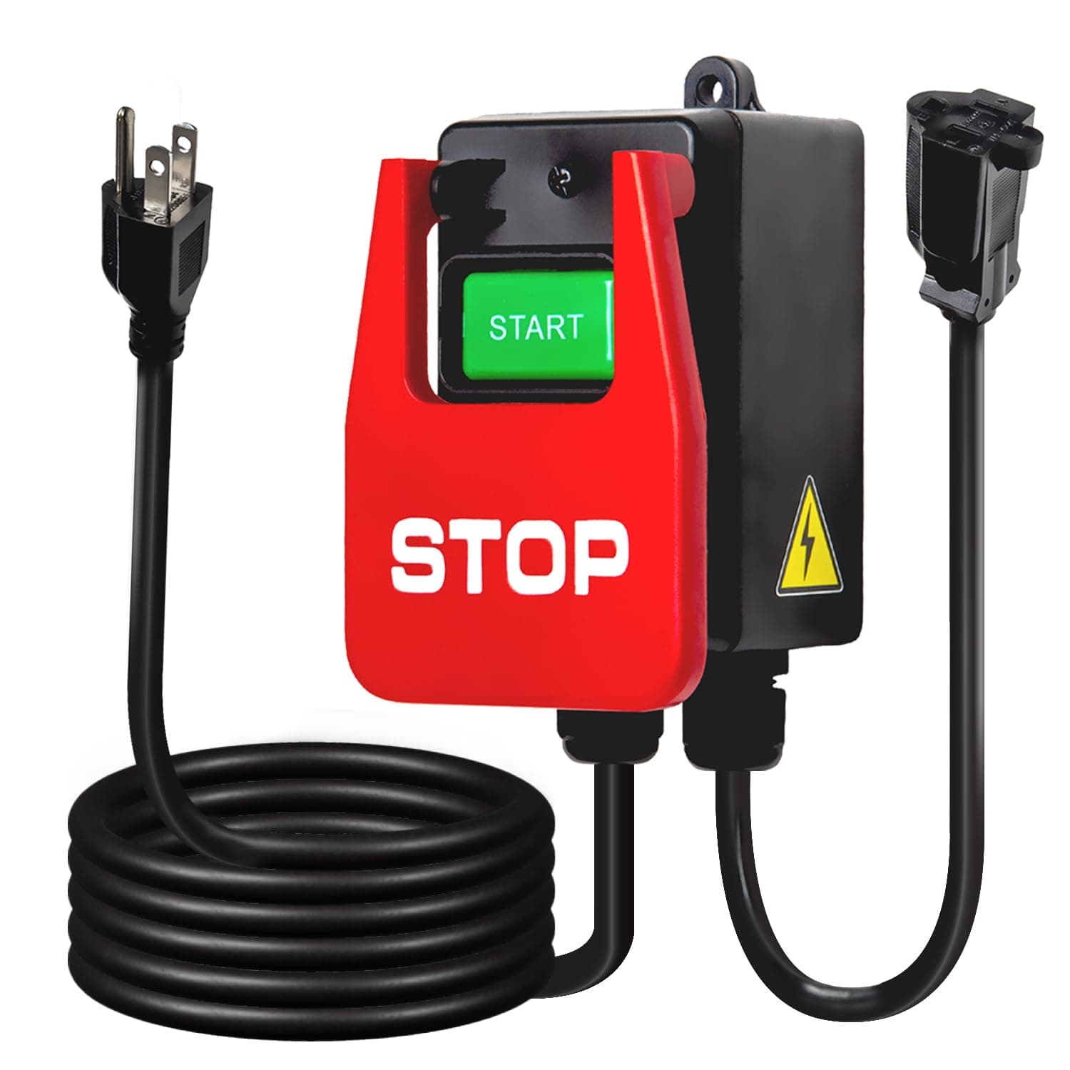 POWERTEC 120V Paddle Switch, 15 Amps at 120 Voltage w/5.5 Ft Power Cord, Large Knee Paddle for Power Tools,Fits Table Saw, Router Table, Drill Press, Bench Saw, Bandsaw (71754)