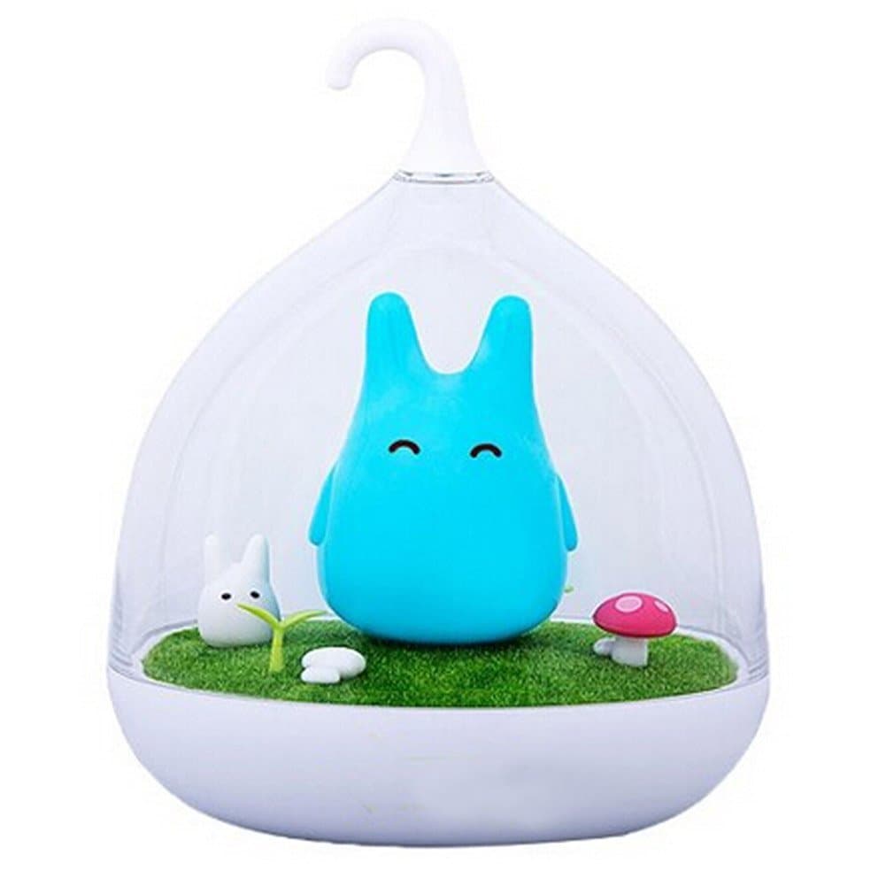 Coolor LED Night Light Touch Sensor Totoro Birdcage Dimmable Lamps Kids Bedroom Decor Light For Children (Blue)