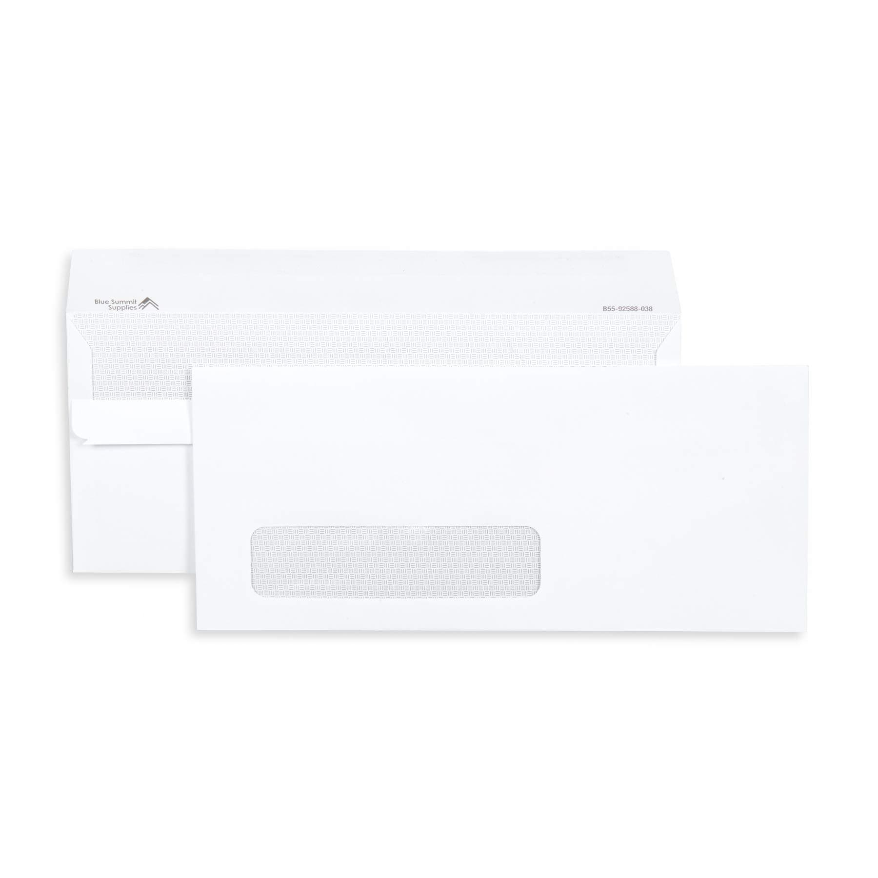 Blue Summit Supplies 500#10 Single Window Security Envelopes Flip and Seal, Designed for QuickBooks Invoices and Business Statements, Number 10 Size 4 1/8” X 9 1/2”, 500 Pack