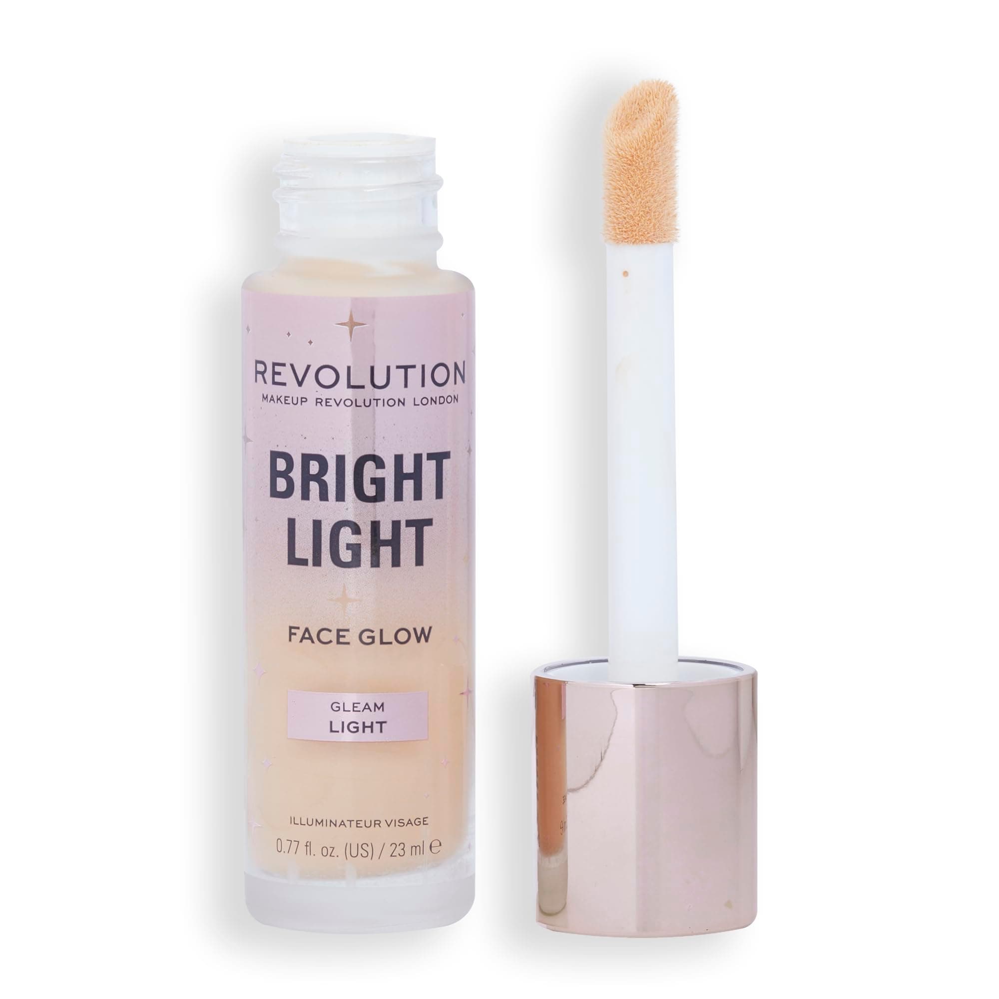 Makeup Revolution Bright Light Face Glow, Lightweight & Brightening Multi-Use Skin Tint, Illuminating and Natural Glow Finish, Gleam Light, 0.77 Fl. Oz