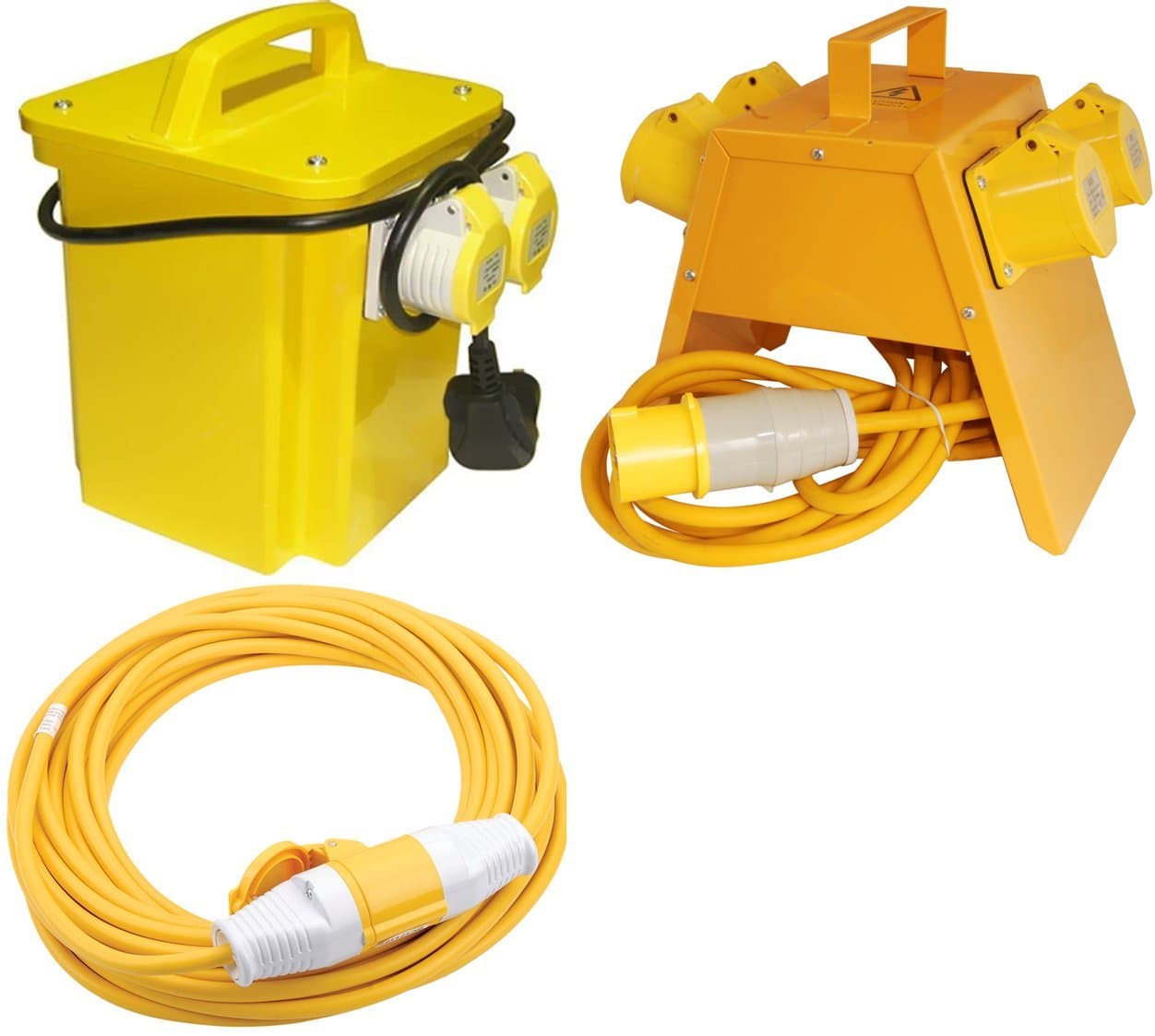 110v Site Kit 3.3Kva Transfomer 14m Extension Cable & 4 Way Split Splitter Box