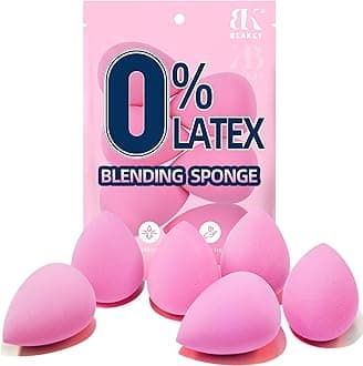 Super Soft Makeup Sponge Set of 6, Makeup Sponges for Foundation, Liquid, Cream and Powder, Pink Beauty Sponge for Blending, 0 Latex Blender, Christmas Stocking Stuffers for Adults