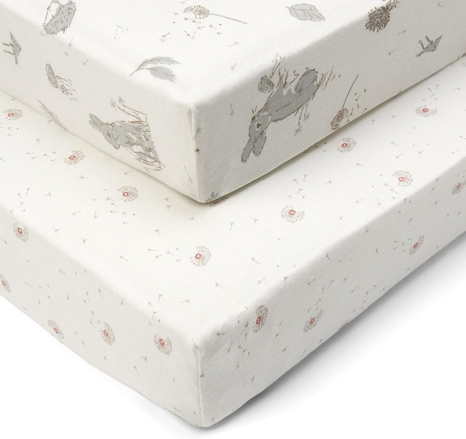 Tutti Bambini Cot Bed Fitted Sheets 2-Pack | 100% Organic Cotton, Fits 70x140cm Mattresses | Cocoon