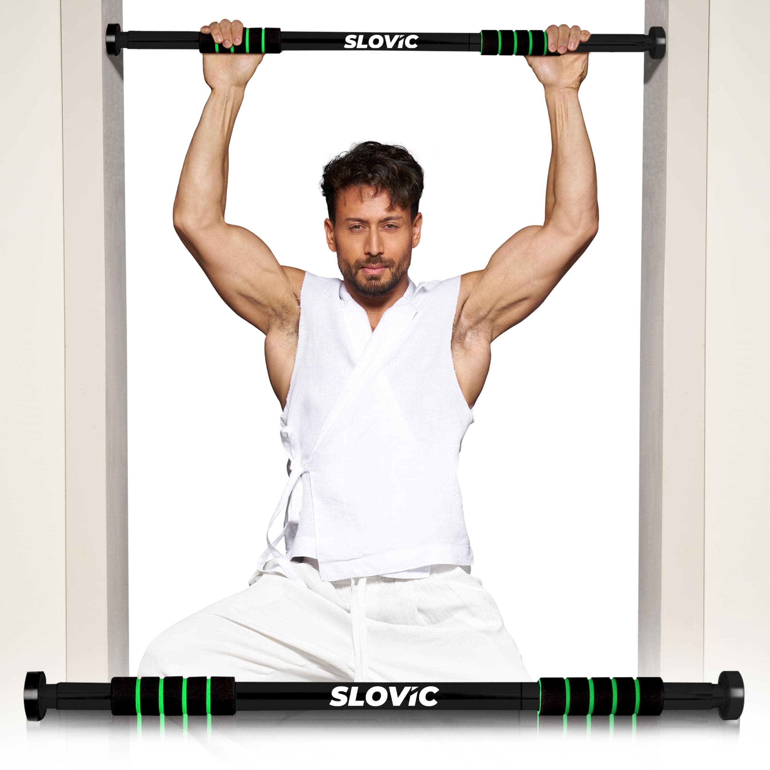 Slovic Pull up Bar for Home Kids [100 KG] | No Screw Pull Up Bar Wall Mounted with Anti-Skid Grip | Pull-ups Bar for Homes Workout | Gym Equipment for Home Workout (Length 62 to 100 CM)