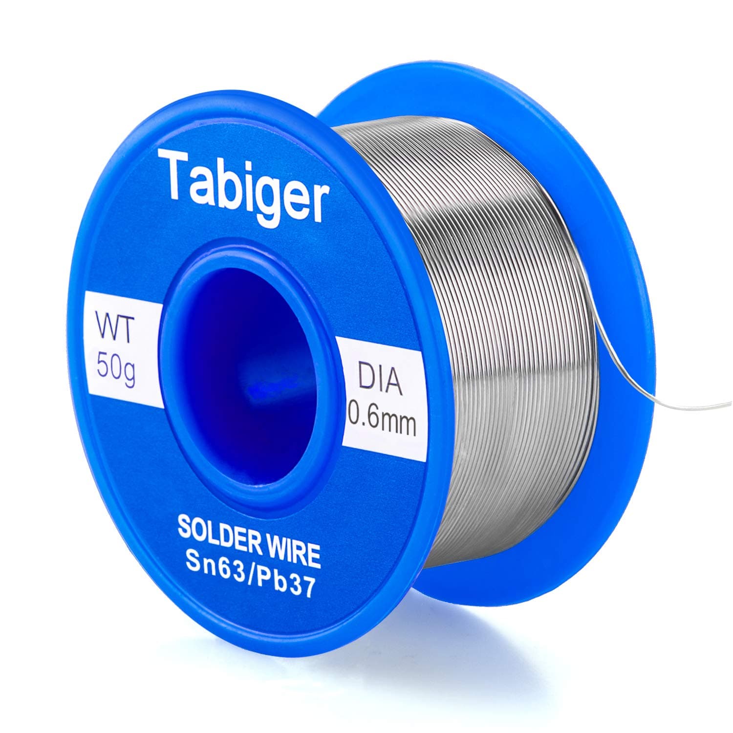 Tabiger 63-37 Rosin Core Solder Wire for Electrical Soldering and DIY (0.6mm 50g)-with Extra 2% Rosin (0.6mm/50)