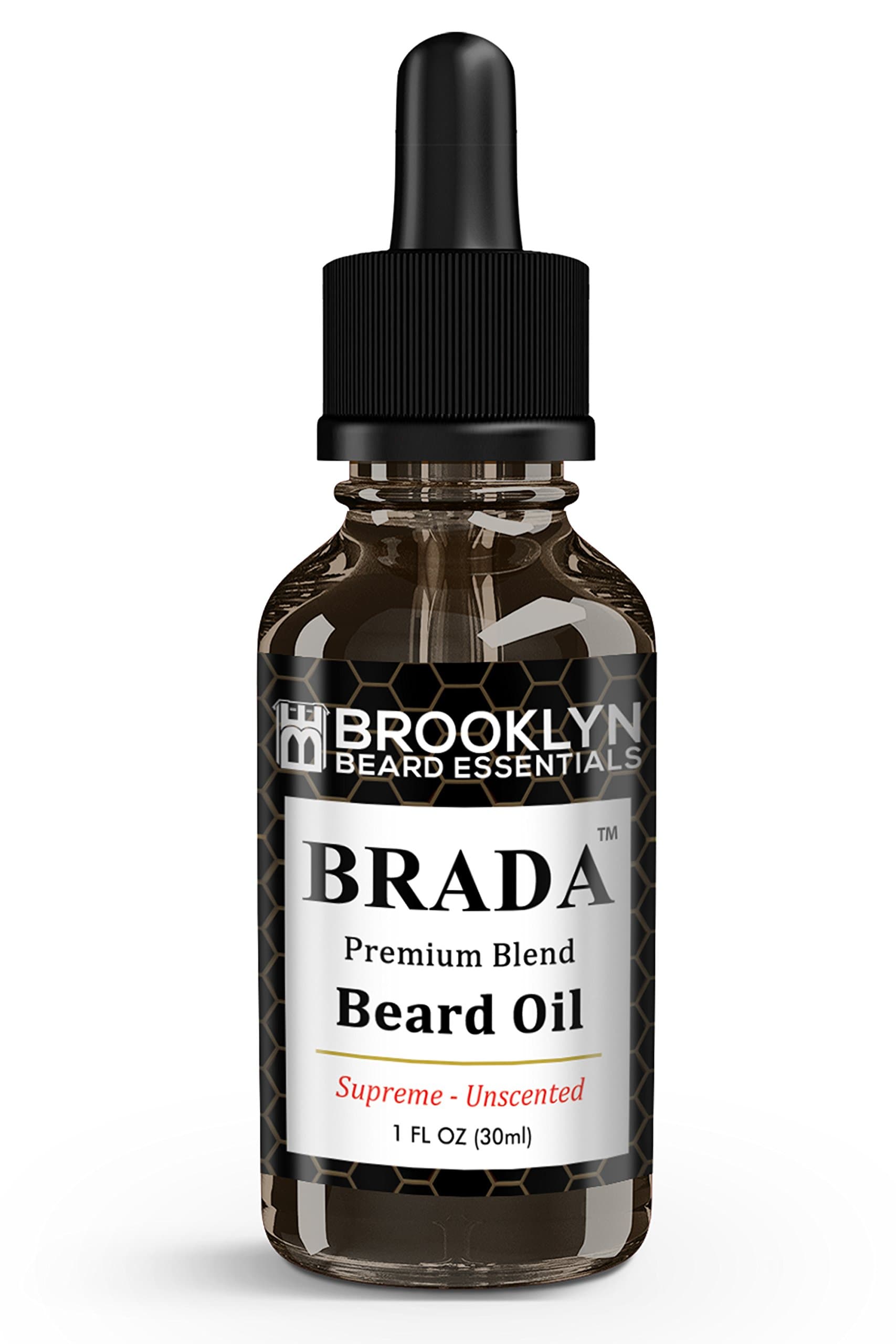 BE Brooklyn Beard Essentials BRADA: Best Beard Oil Supreme Unscented with Vitamin E, Avacado & Argan Oils Soothes Skin, Eliminates Beardruff, Encourages Growth, Tames Crazy Beard Hair