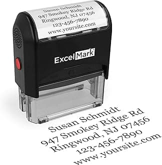 Custom Stamp – Clear & Crisp Impressions – Personalized Self-Inking Rubber Stamp – Use for Address Stamp and More (Extra Large)