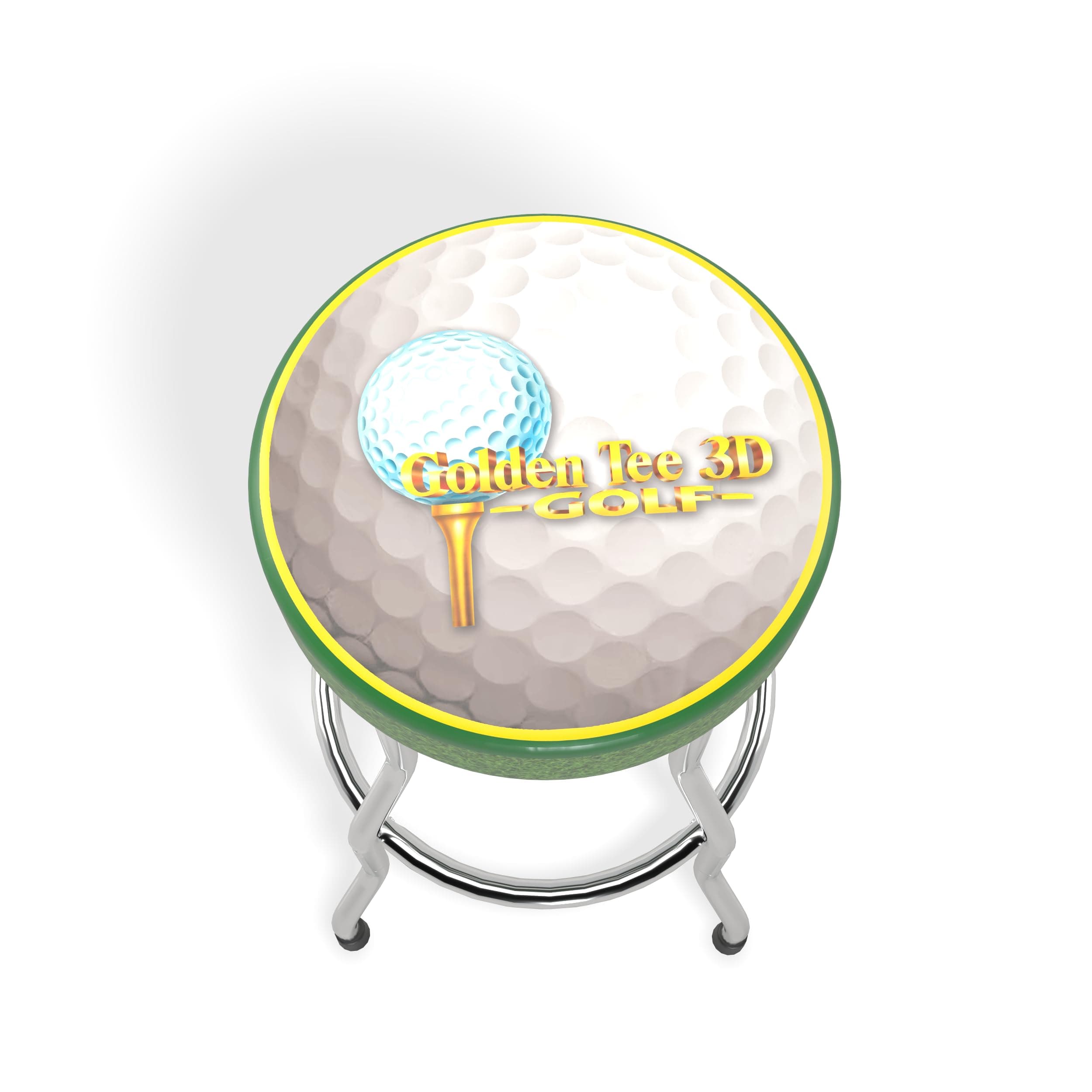 ARCADE1UP Officially Licensed Adjustable Stool with Chrome-Plated Steel Frame and High-Density Foam Padding for Supreme Gaming Comfort (Golden TEE)