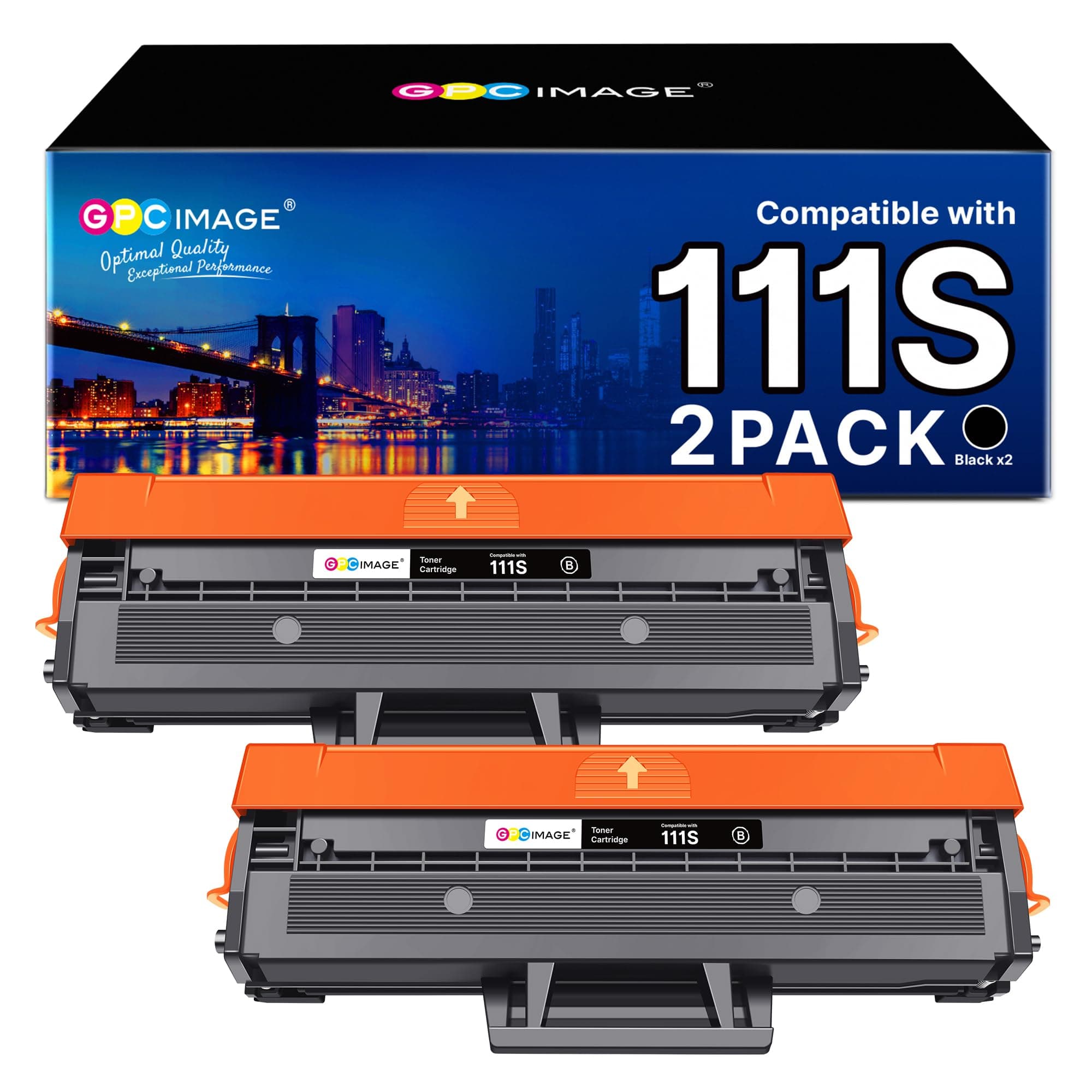 GPC Image Compatible Toner Cartridges Replacement for Samsung MLT-D111L D111S/ELS for Xpress M2026 M2026W M2020 M2020W M2022 M2022W M2021 M2021W M2078W M2070 M2070W M2070FW (Black, 2-Pack)
