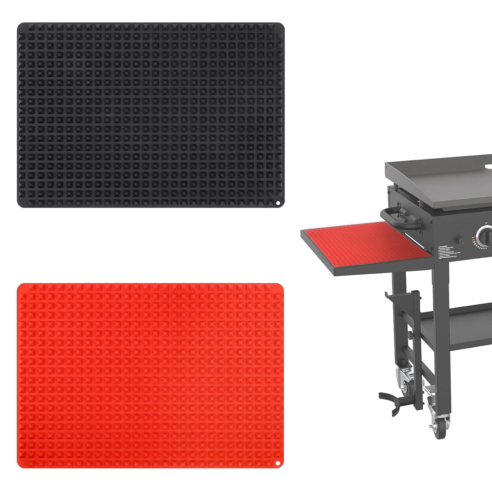 WALLFID Silicone Grill Side Shelf Mat Compatible with Blackstone,Grill Tool Pad,Anti-Slip and Keeps Grill Side Rack Clean,Suitable for Kitchen,Countertop,Outdoor,Blackstone Accessories